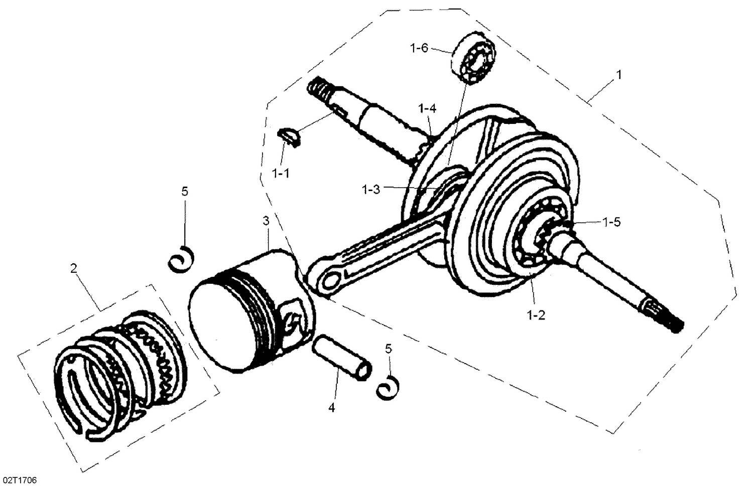 01 VILEBREQUIN ET PISTONS POUR DS 90 CVT 2X4 ENSEMBLE X NOIR ROUGE INT