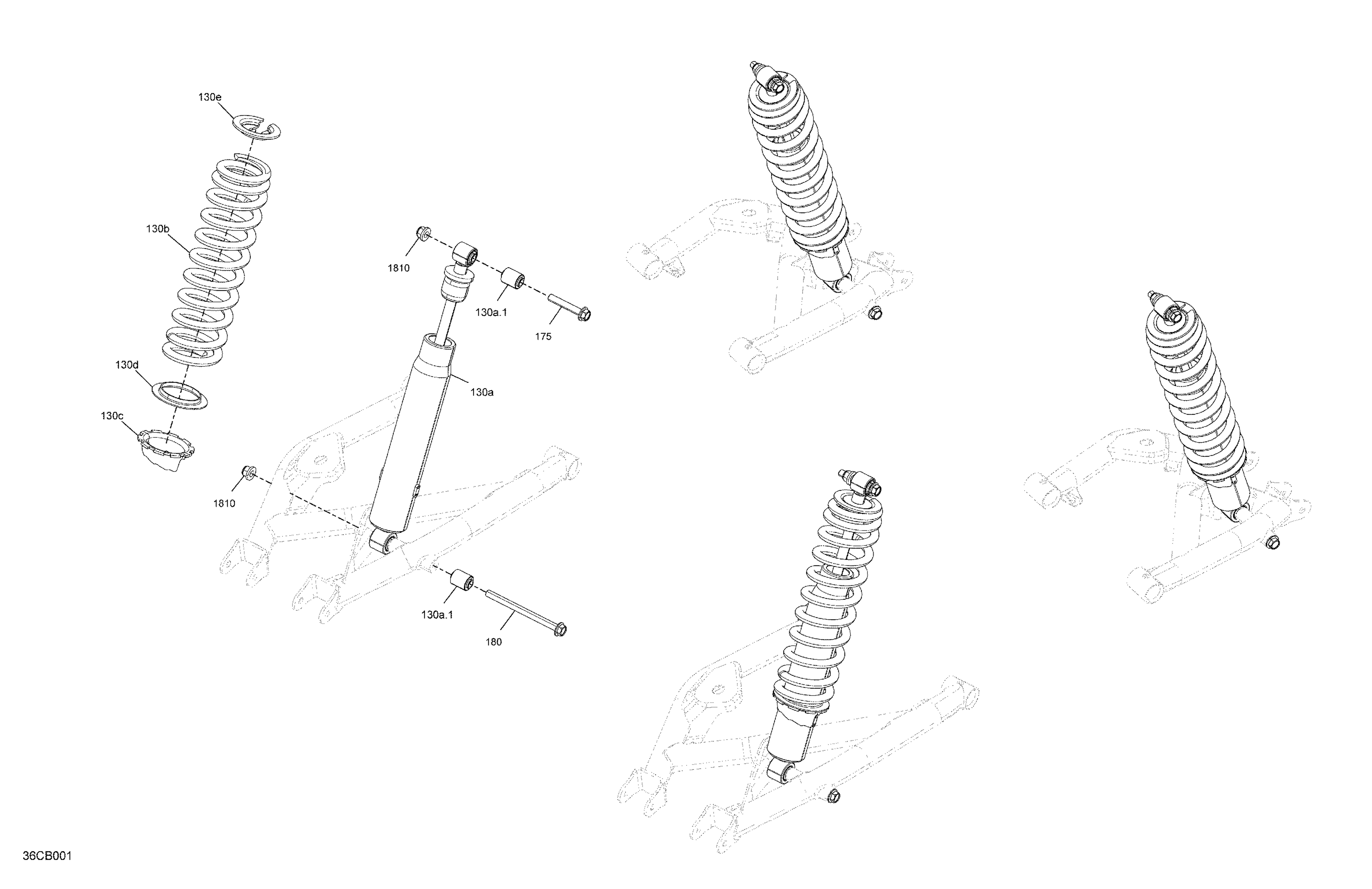 05  SUSPENSION AMORTISSEURS ARRIERES POUR TRAXTER 6X6 HD10 6X6 DPS BREAK UP COUNTRY 2022