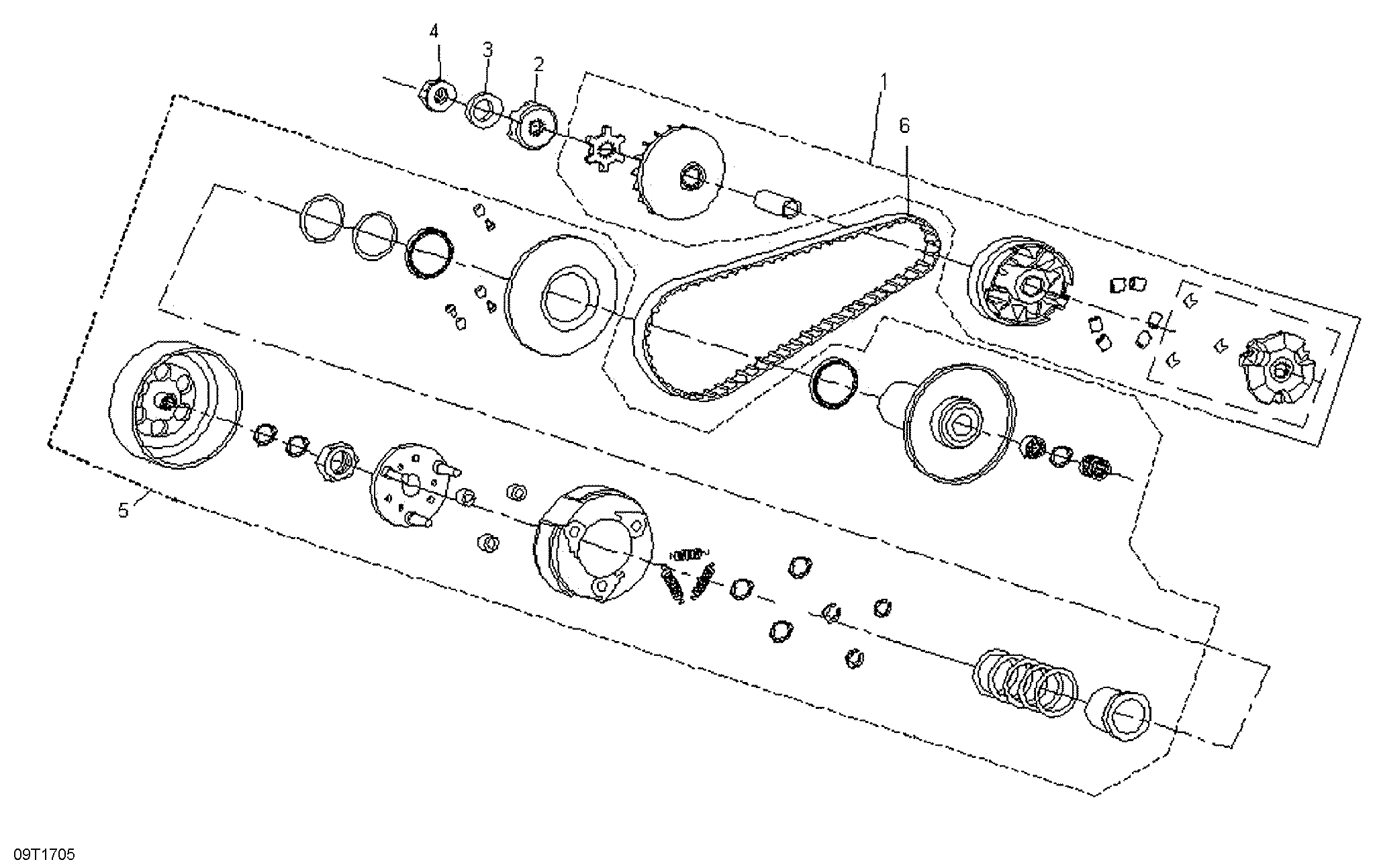 05  EMBRAYAGE POUR DS 2X4 90 CVT STD ROUGE 2019