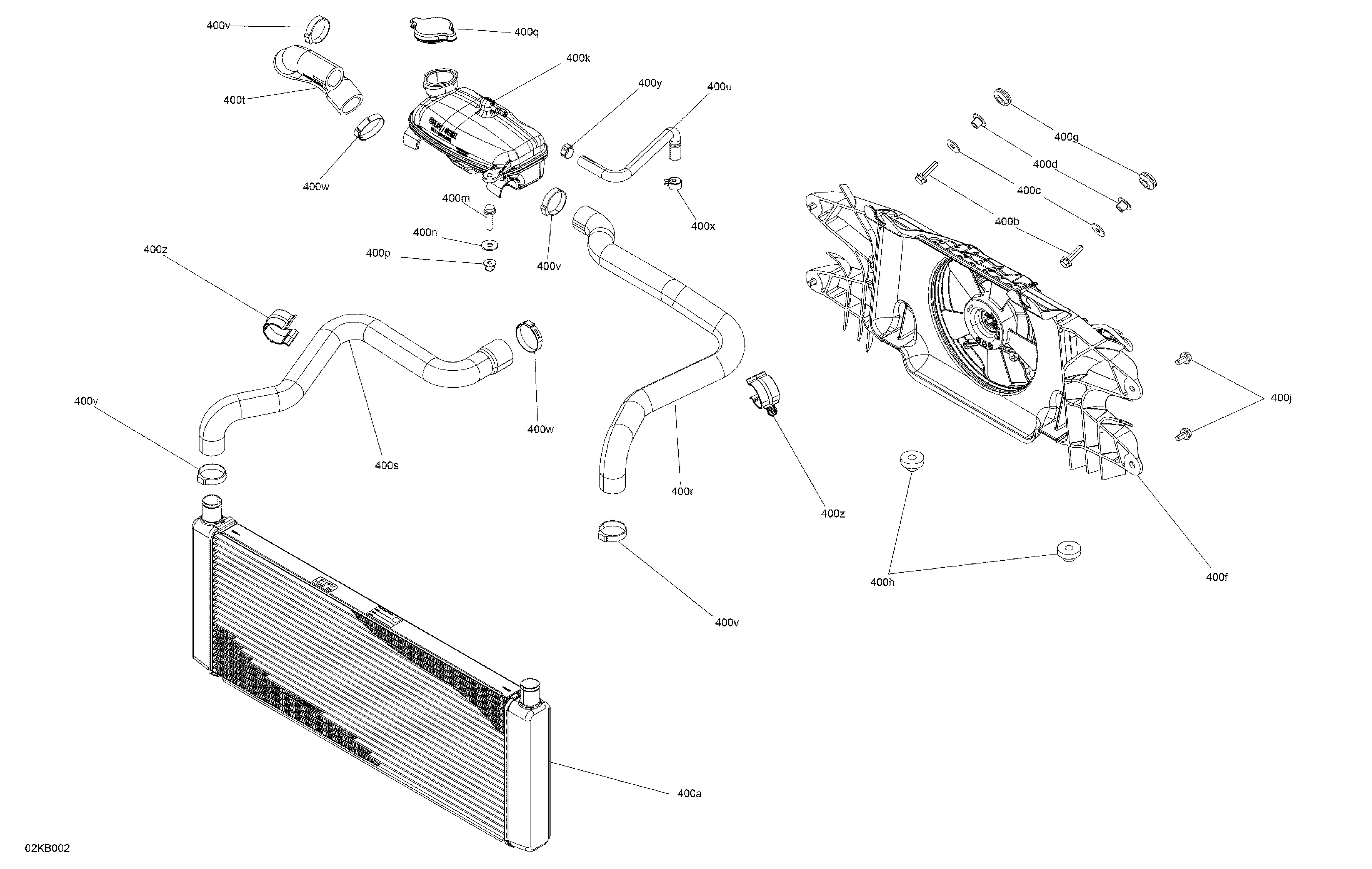 02  MOTEUR REFROIDISSEMENT POUR RYKER 600 ACE CVT 2022