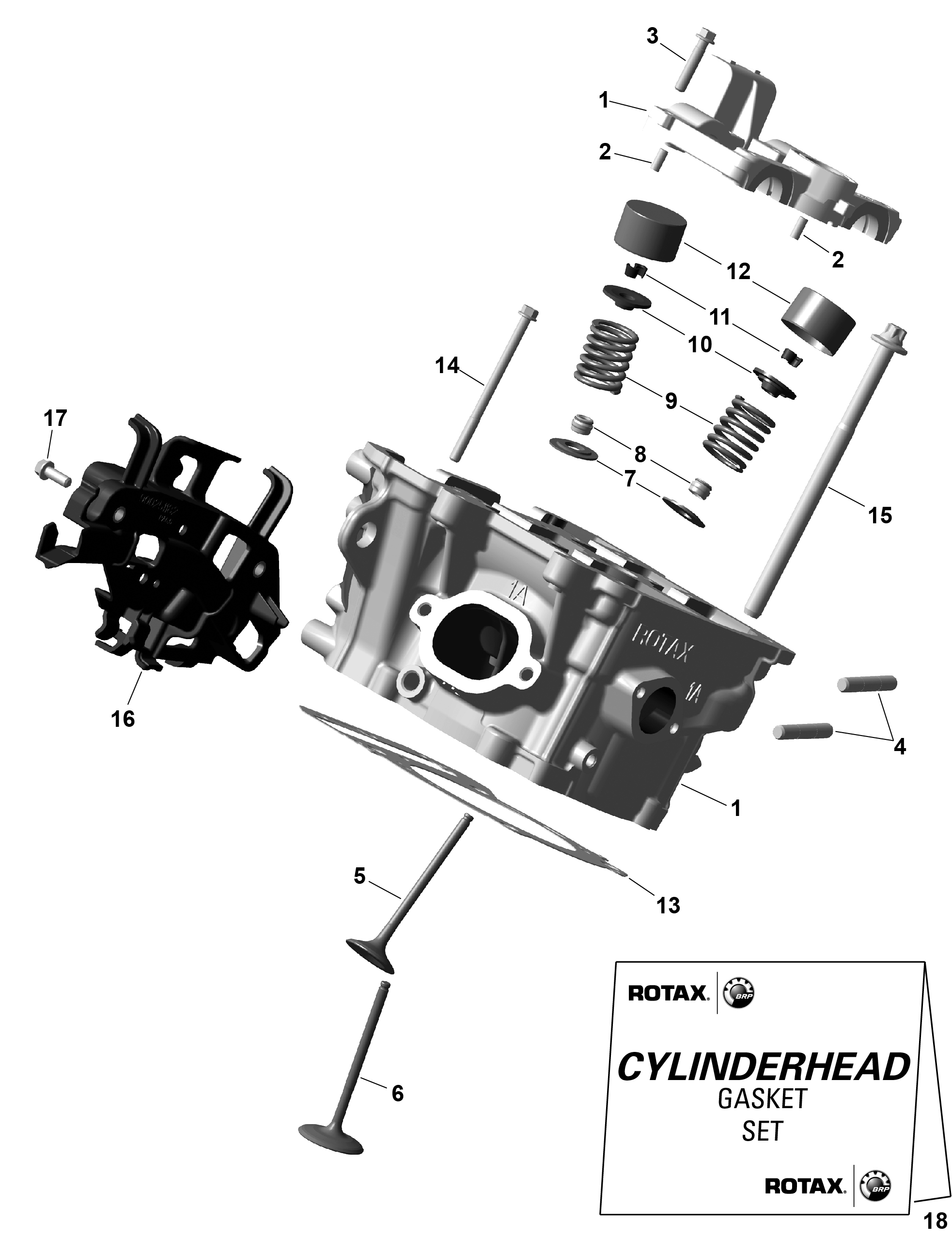 01  ROTAX CULASSE POUR MAVERICK TRAIL 700 BASE CATALYST GRAY 2024