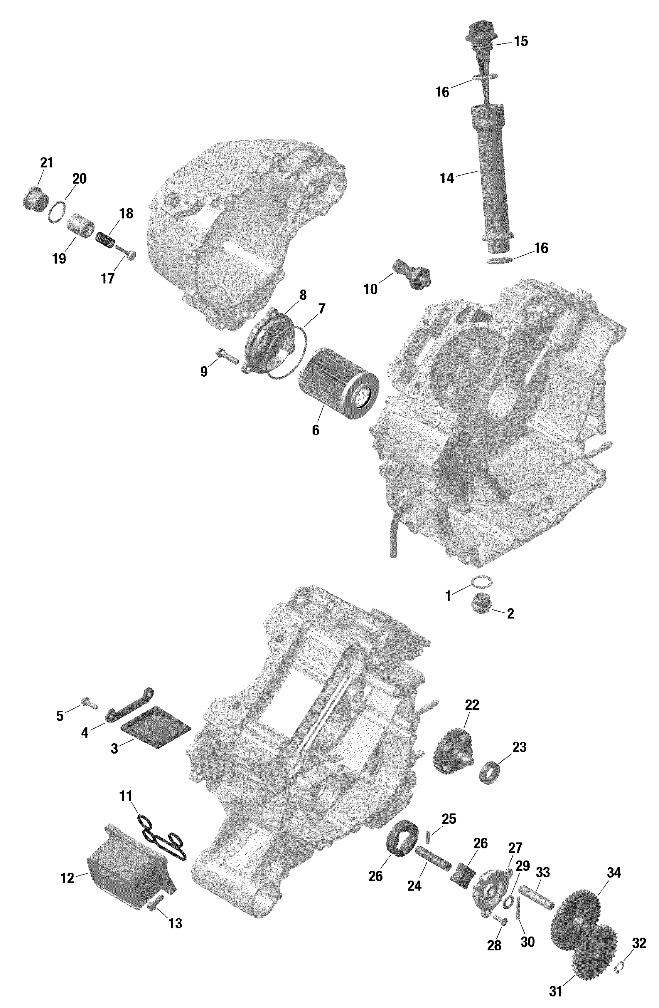 01  ROTAX LUBRIFICATION DU MOTEUR POUR TRAXTER HD9 DPS VERT TUNDRA 2022