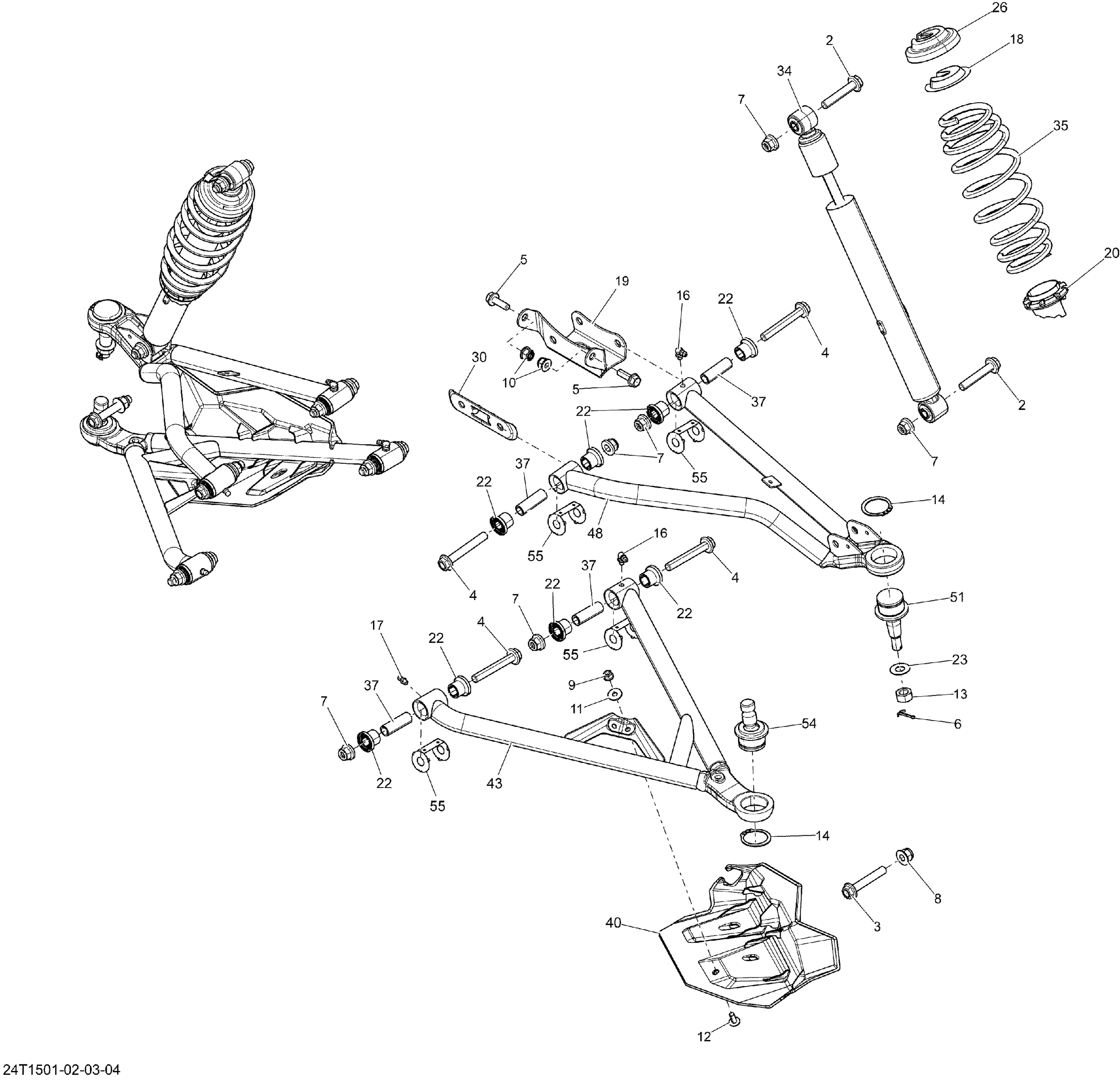 07  SUSPENSION AVANT 24T1501 POUR OUTLANDER L DPS GRIS 2015