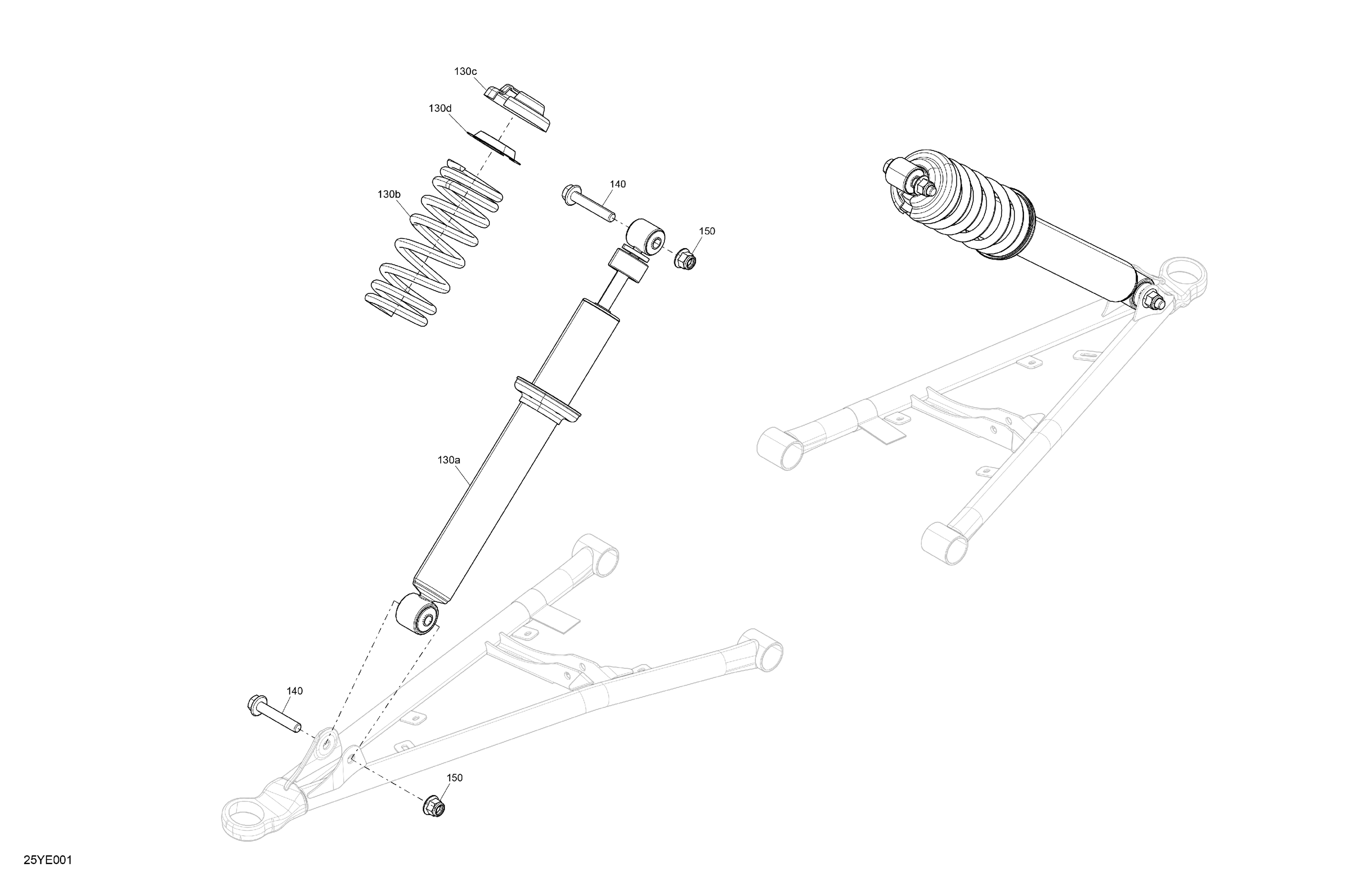 05  SUSPENSION AMORTISSEURS AVANT POUR SPYDER RT LIMITED DARK EDITION SE6 CARBON BLACK 2025