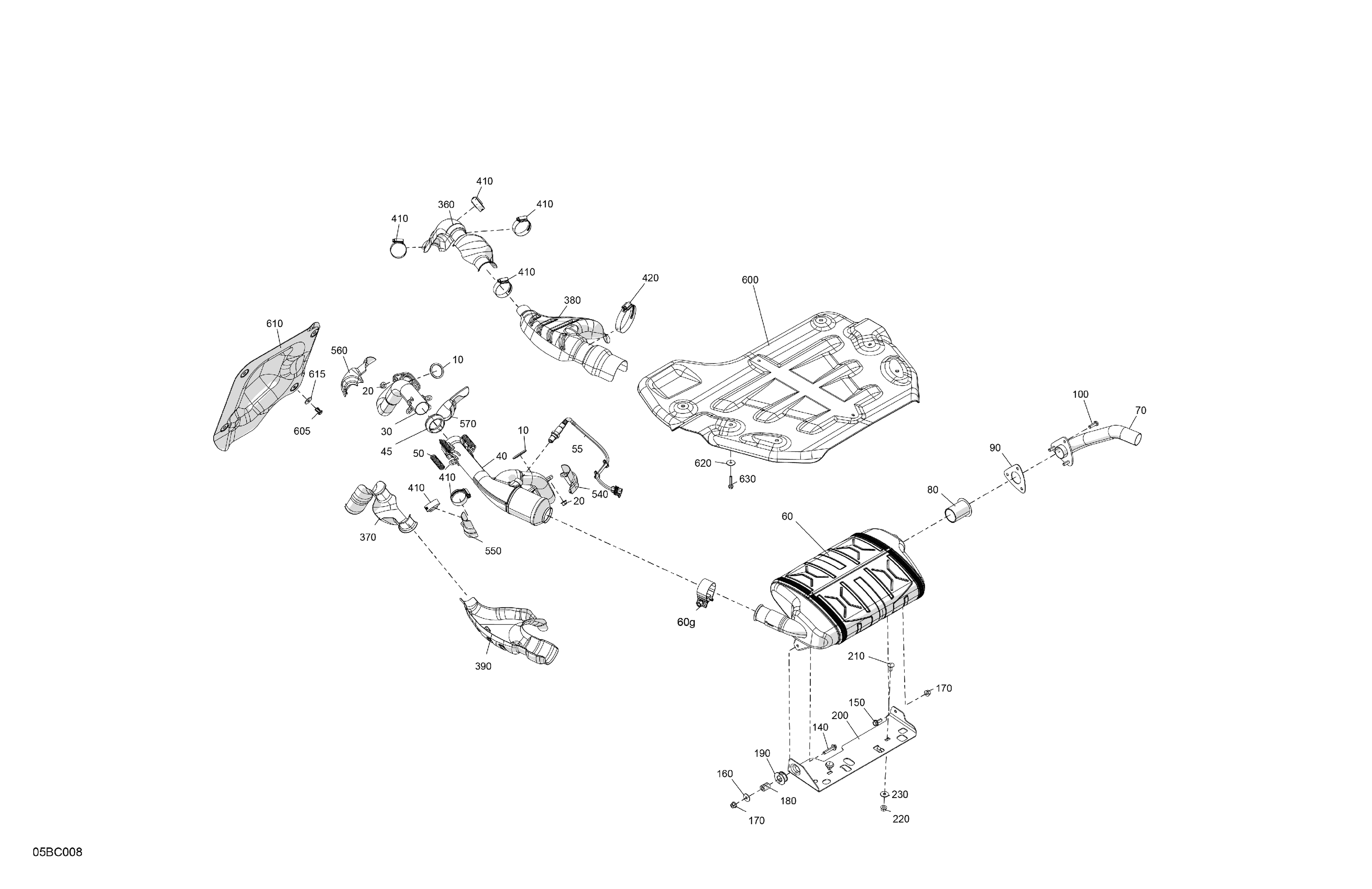 02  MOTEUR ECHAPPEMENT POUR MAVERICK TRAIL 1000 DPS BLEU OXFORD EPANO 2023