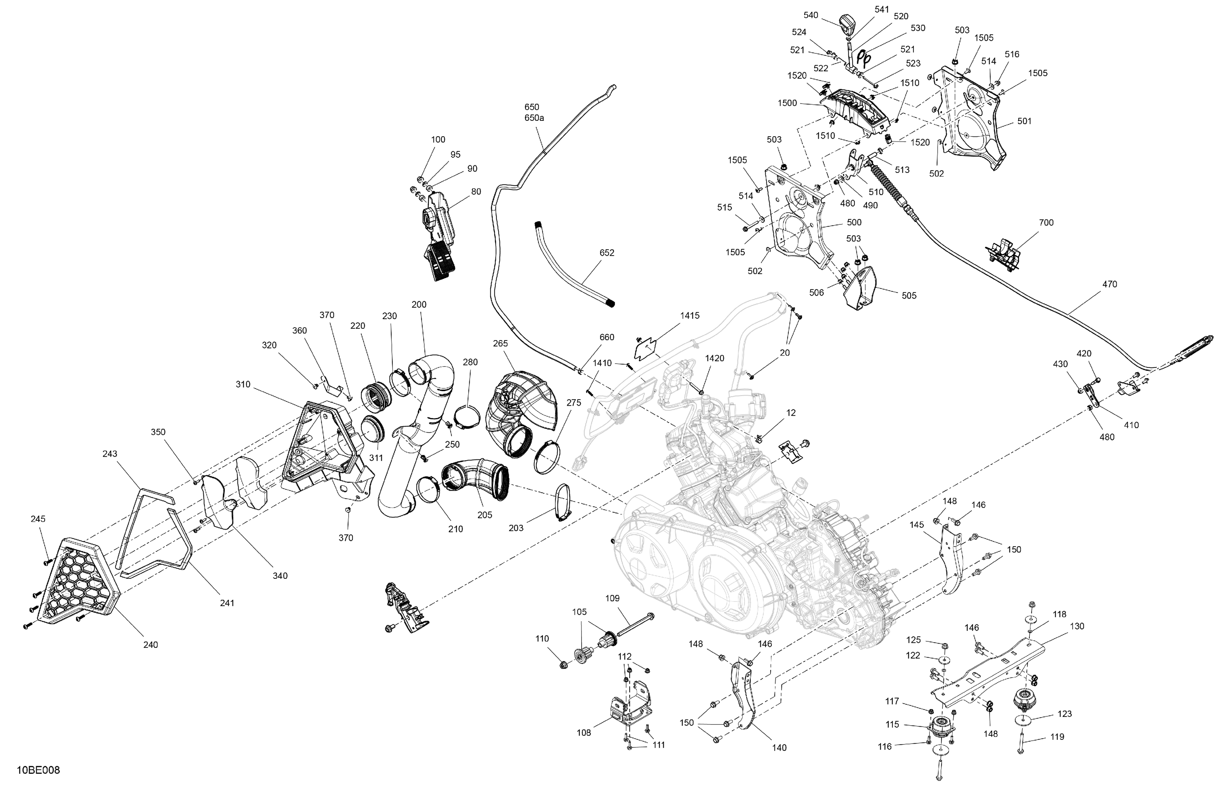 02  MOTEUR SYSTEME POUR MAVERICK TRAIL 1000 DPS SAS NOIR ETERNEL METALLIQUE 2025