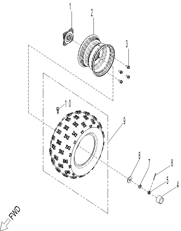 04  ENTRAINEMENT ROUE ARRIERE 110 POUR RENEGADE 110 EFI CATALYST GRAY 2025