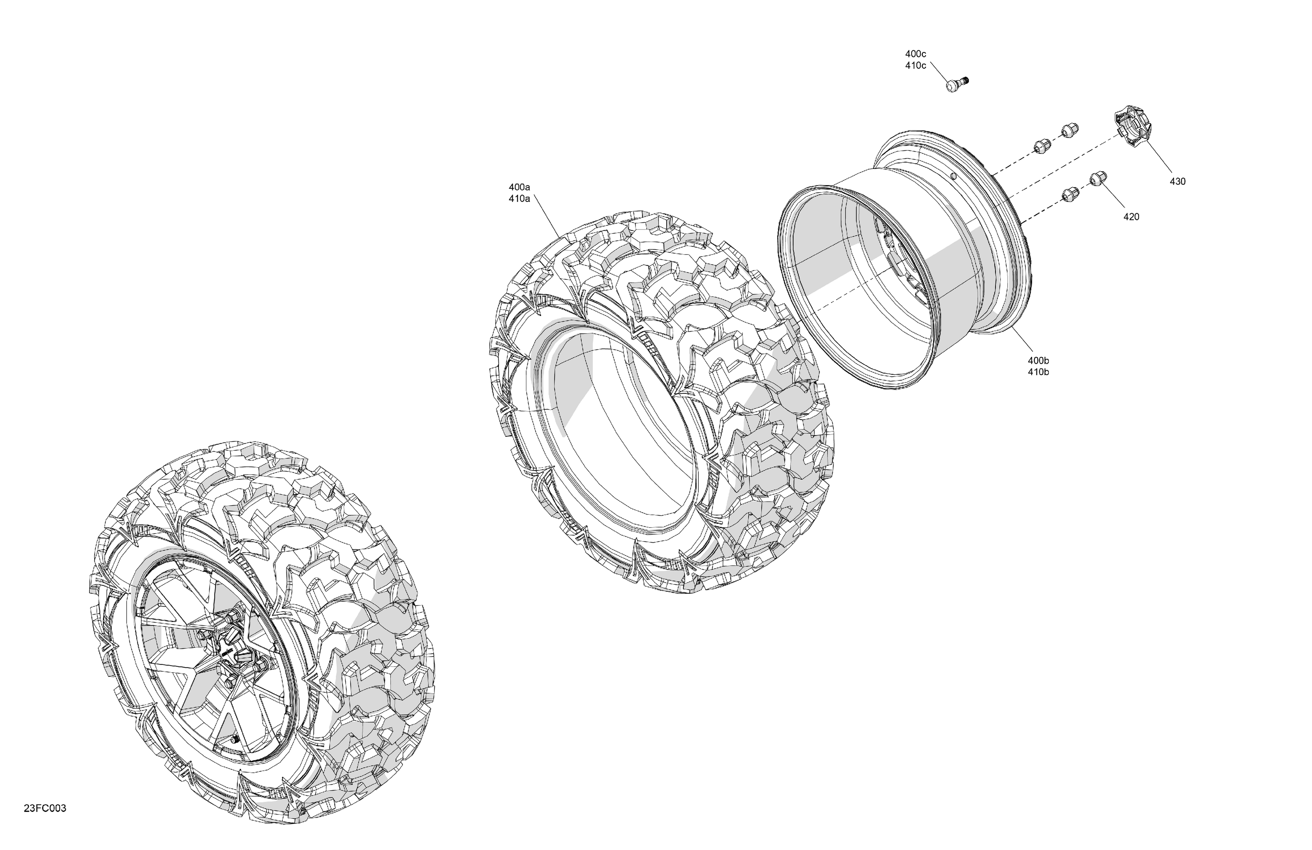 04  ENTRAINEMENT ROUES ARRIERE POUR OUTLANDER MAX XT 700 ARGENT PLATINUM 2023