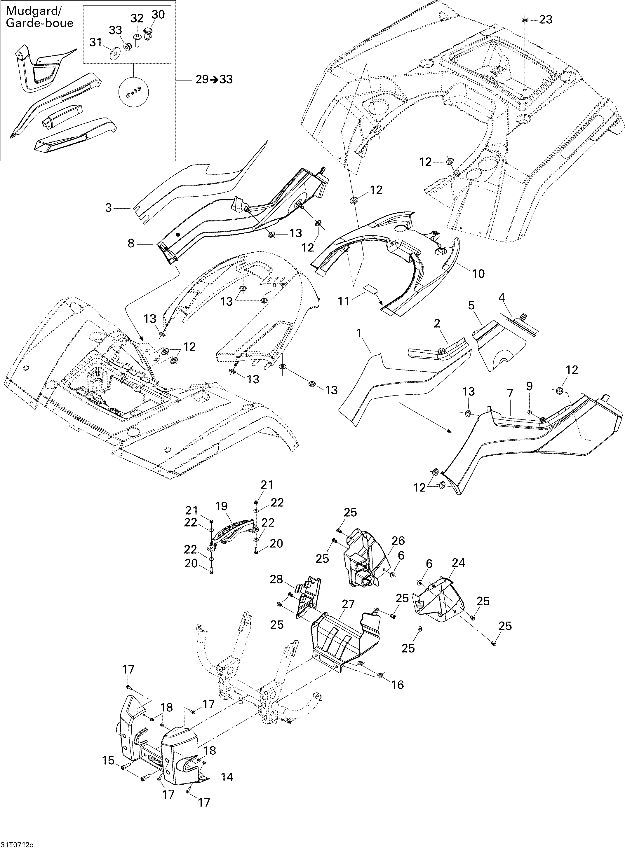 09  CARROSSERIE ET ACCESSOIRES 3 POUR OUTLANDER MAX LTD 800 GRIS ACIER 2007