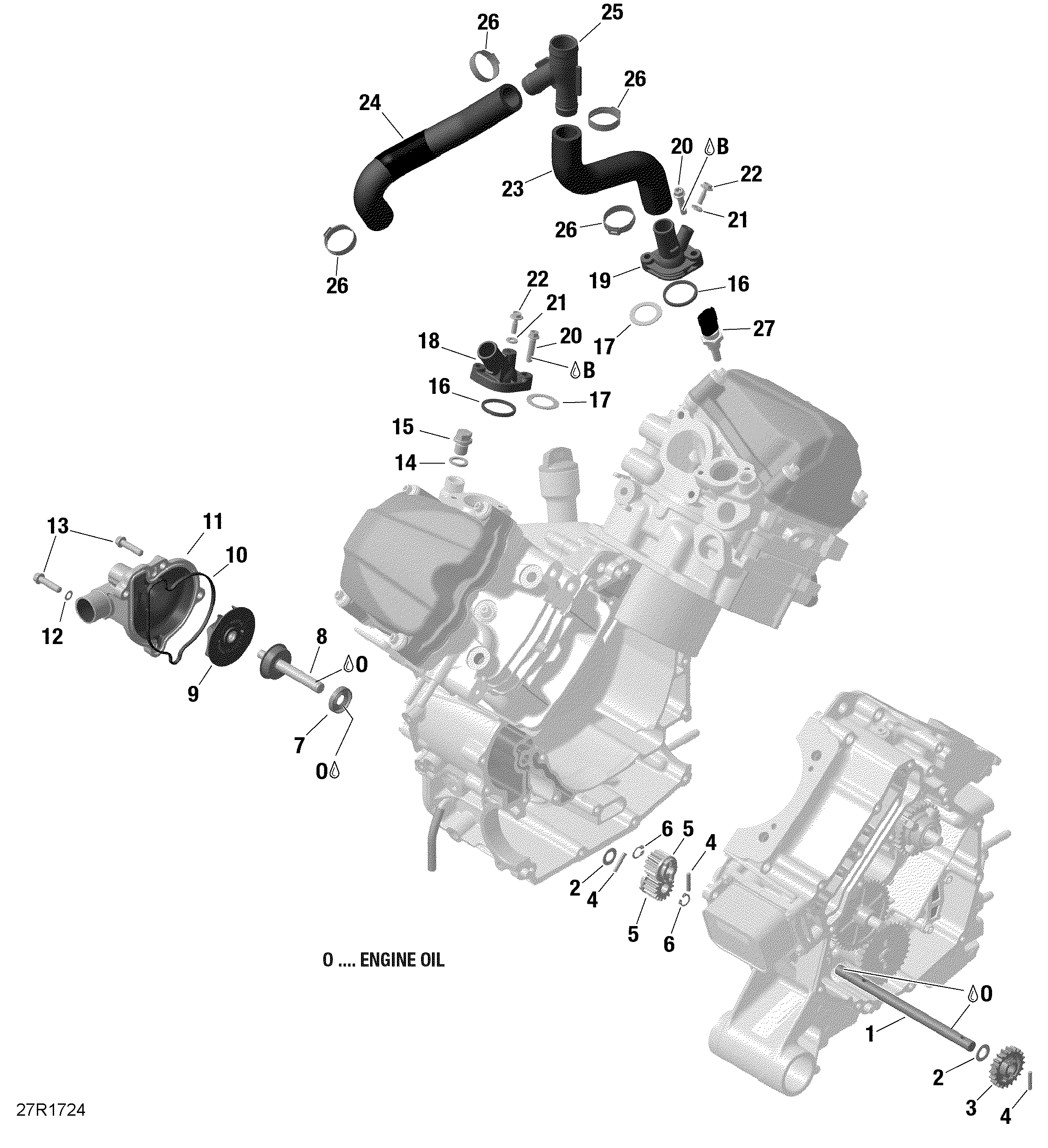 01  REFROIDISSEMENT MOTEUR HD10 POUR DEFENDER 800R EFI CONVENIENCE VERT 2016