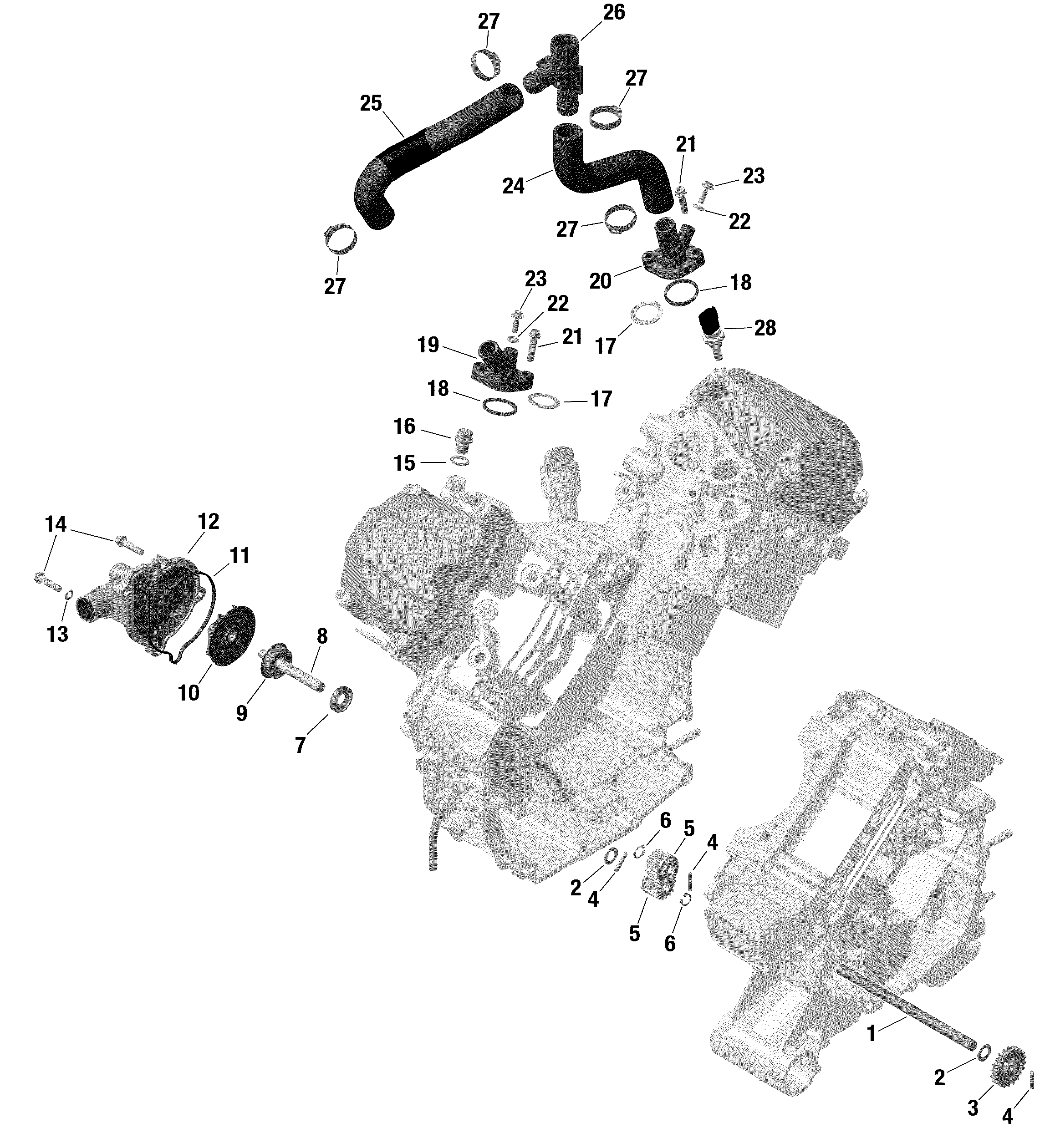 01  ROTAX REFROIDISSEMENT MOTEUR POUR TRAXTER HD9 DPS VERT TUNDRA 2022