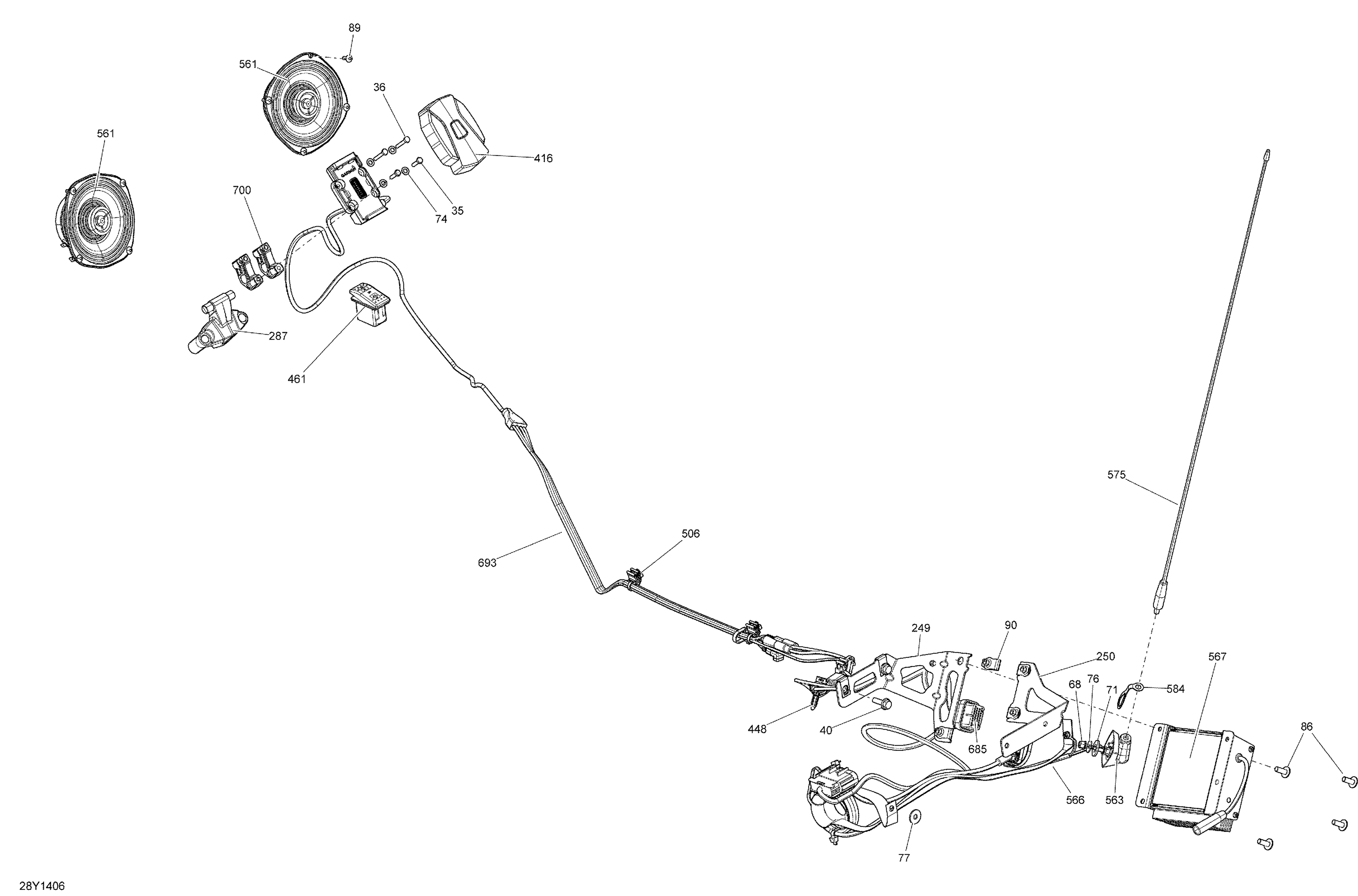 10  CABLAGE ELECTRIQUE ACCESSORIES28Y1406 POUR SPYDER ST LIMITED SE5 BLACK 2014