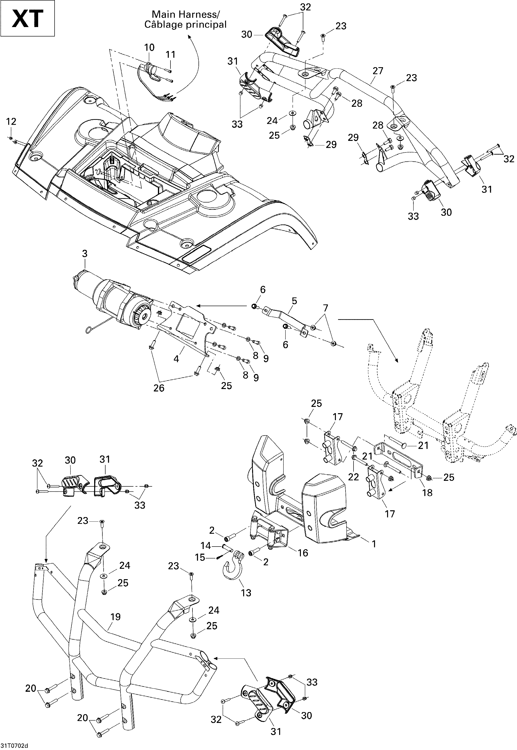 09  CARROSSERIE ET ACCESSOIRES 4 POUR OUTLANDER MAX XT 400 JAUNE 2007