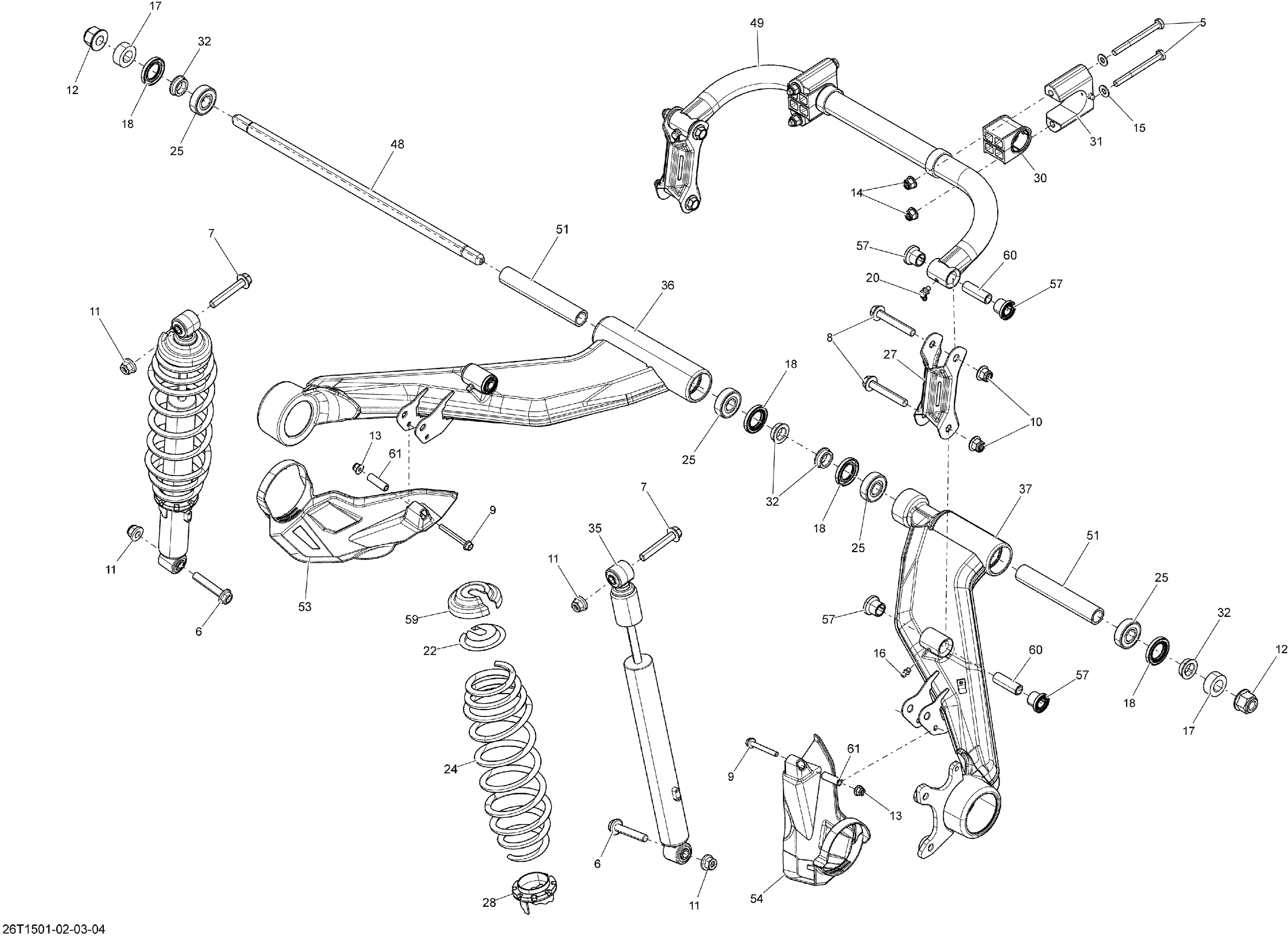 08  SUSPENSION ARRIERE 26T1501 POUR OUTLANDER L DPS GRIS 2015