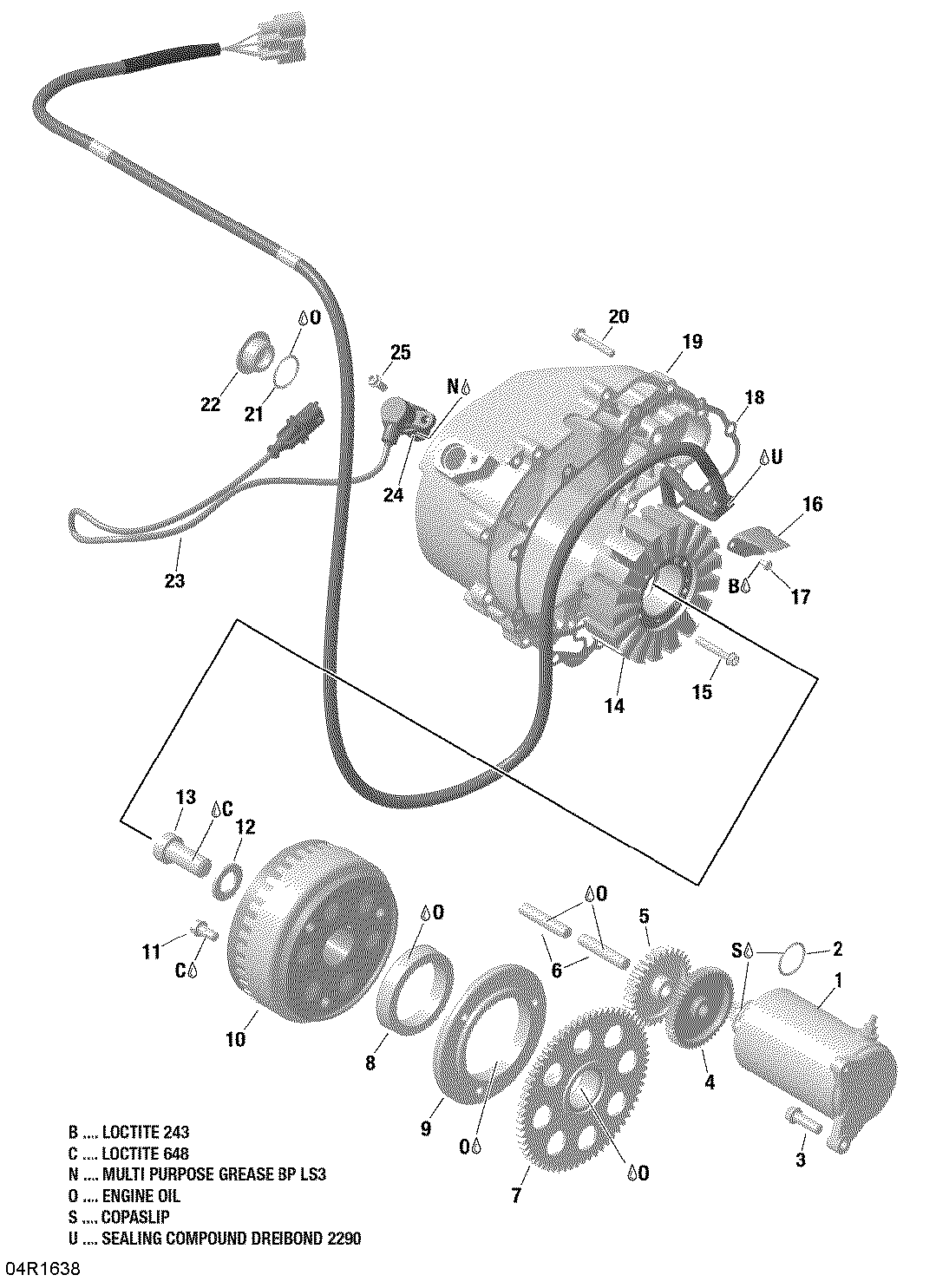 03  MAGNETO ET DEMARREUR ELECTRIQUE HD8 POUR DEFENDER 800R EFI CONVENIENCE VERT 2016