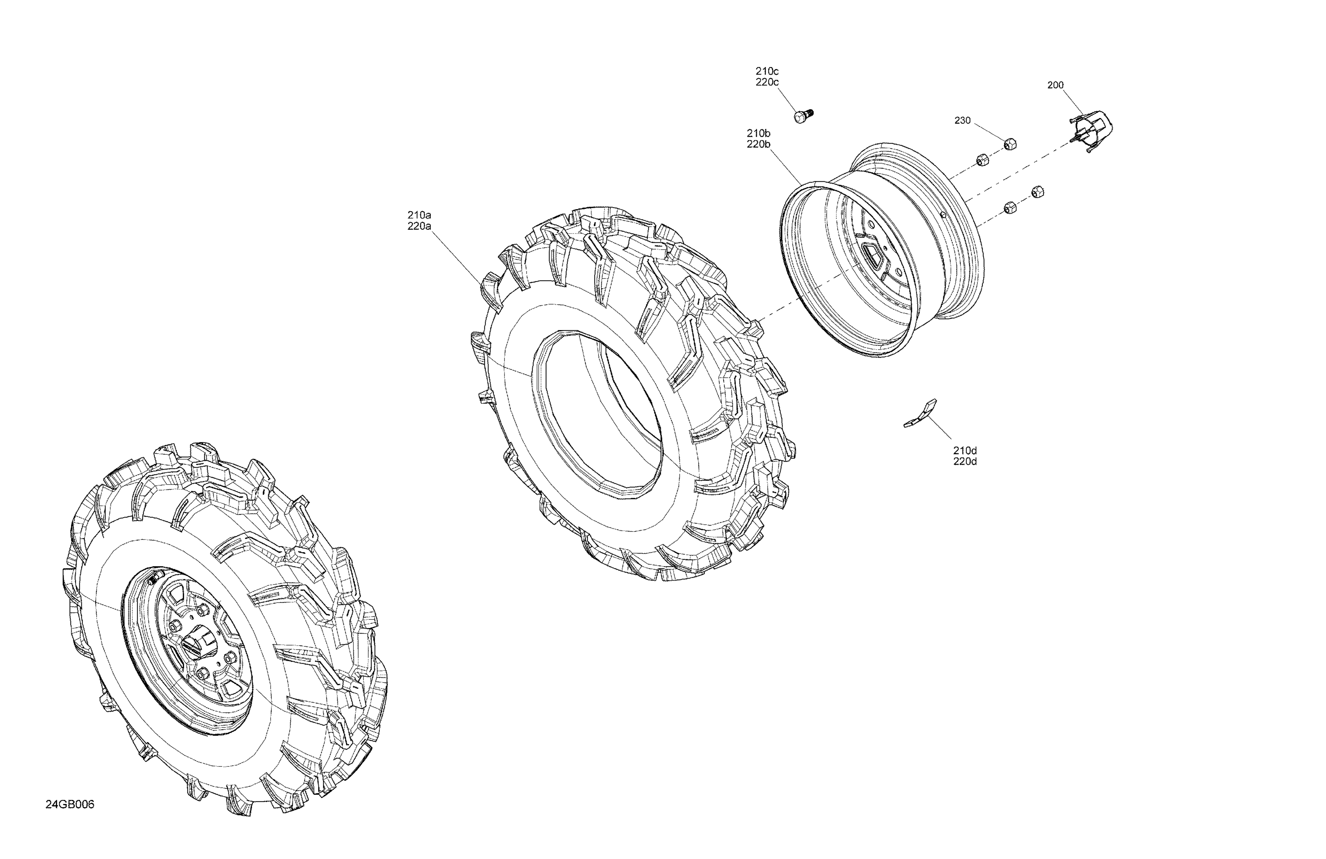 04  ENTRAINEMENT ROUES AVANTS POUR OUTLANDER 450 EFI XU VERT TUNDRA 2022