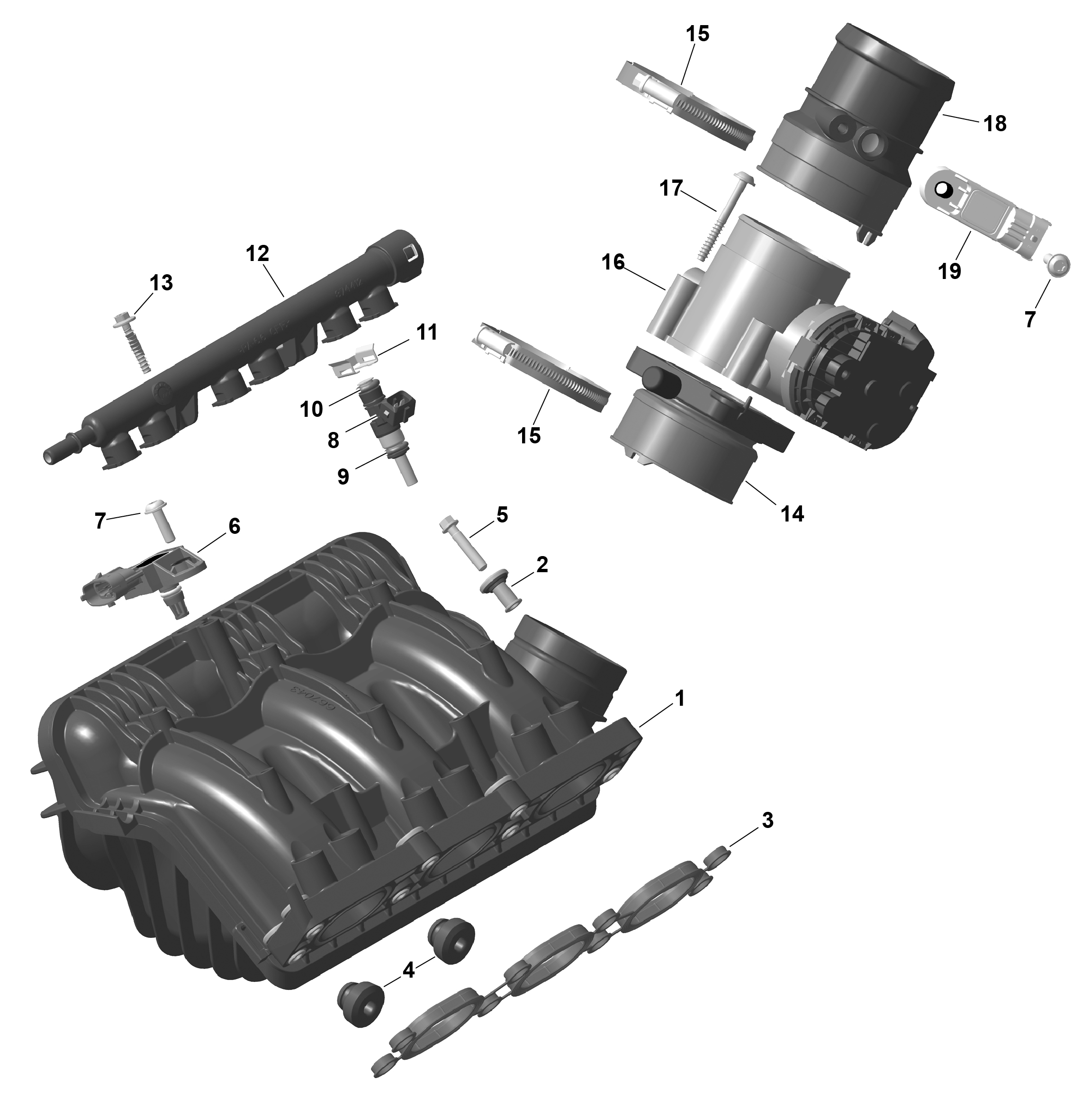 01  ROTAX COLLECTEUR DADMISSION DAIR ET CARROSSERIE DE PAPILLON POUR MAVERICK R 996NT XRS NEO JAUNE 2024