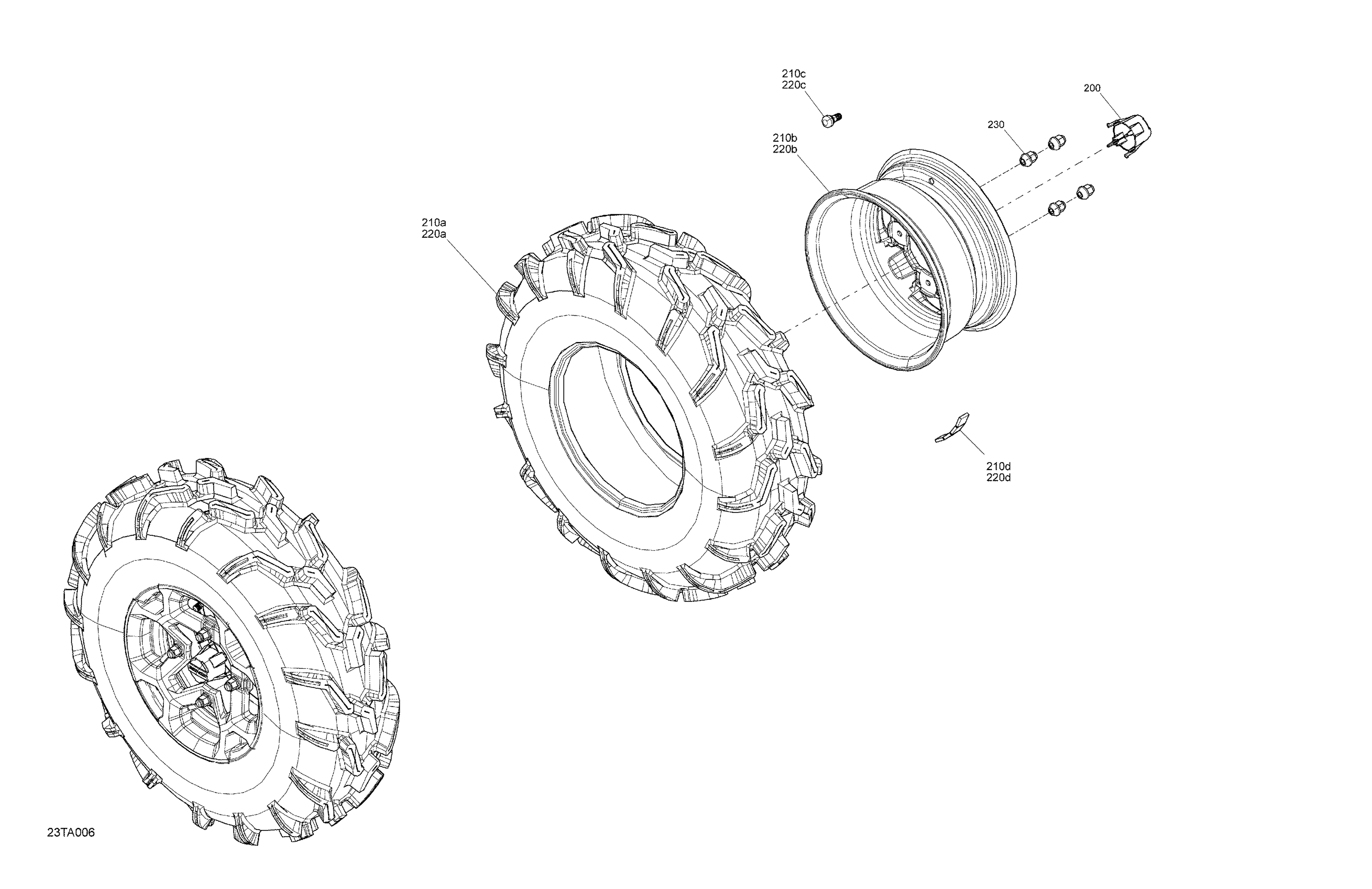 04  ENTRAINEMENT ROUES AVANT POUR OUTLANDER 570 EFI XU VERT TUNDRA 2021