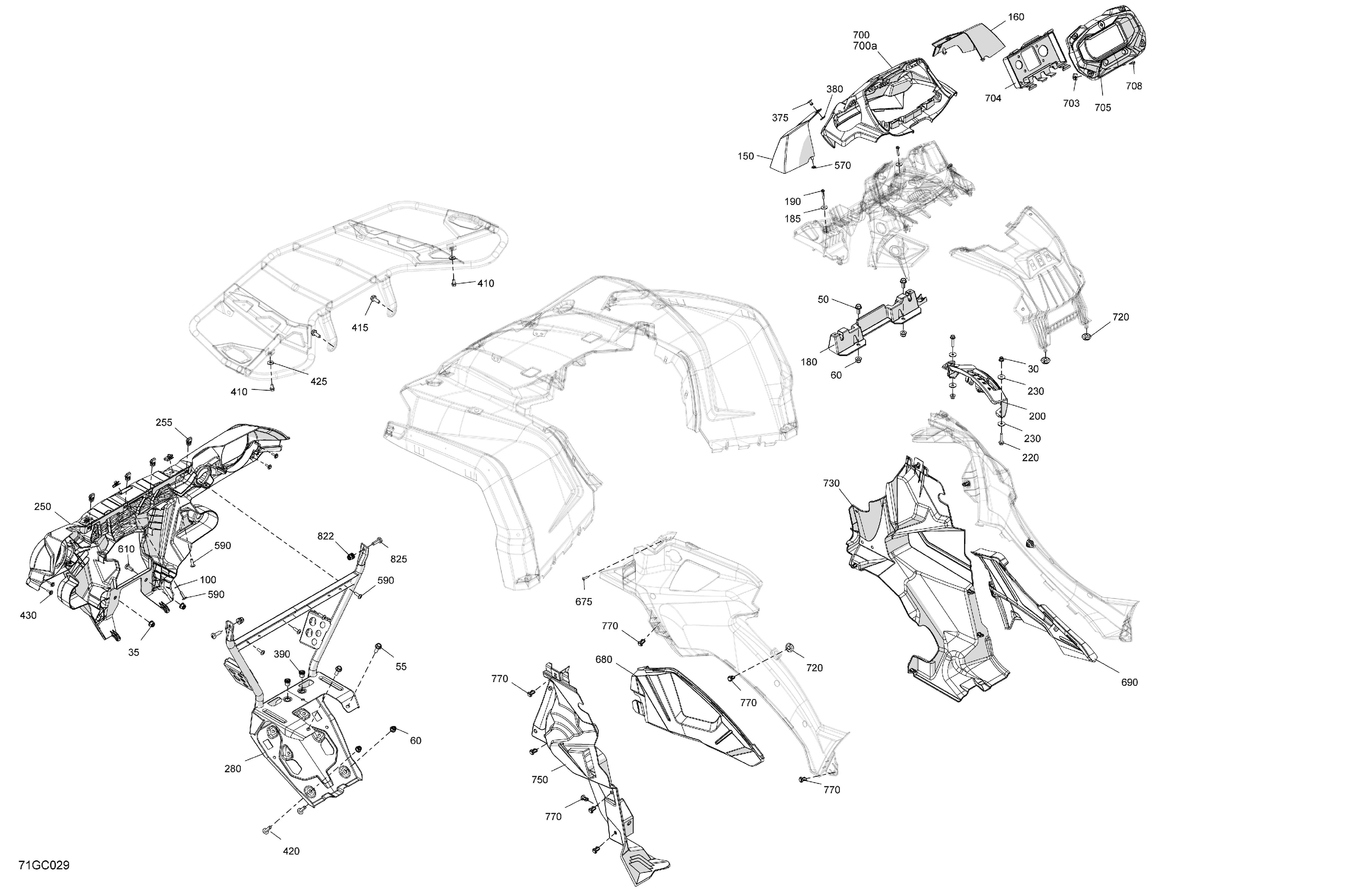 07  CARROSSERIE PARTIE AVANT POUR OUTLANDER XU 450 VERT TUNDRA 2023