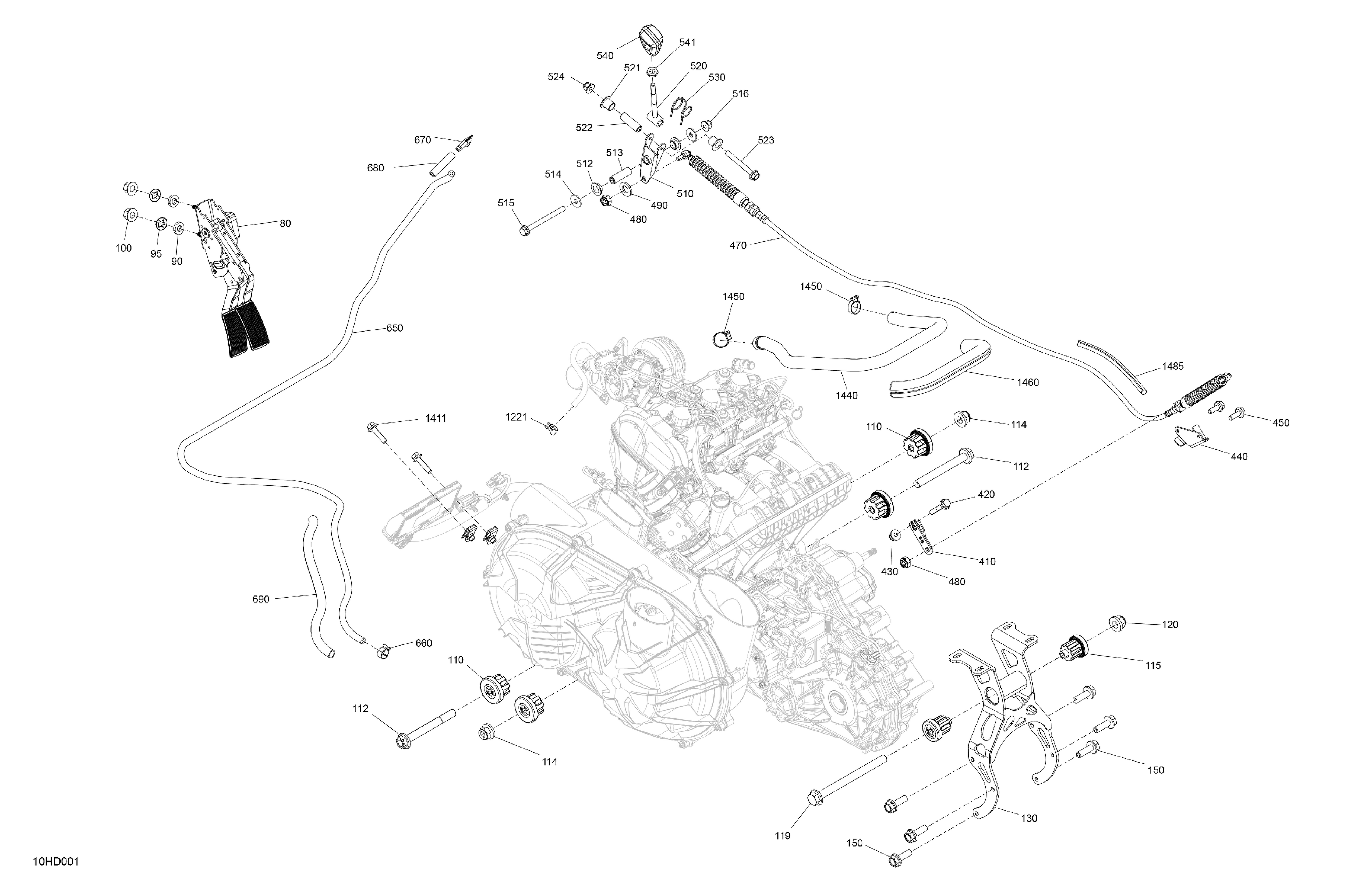 02  MOTEUR SYSTEME POUR MAVERICK MAX TURBO RR XRS SMART SHOCK ROUGE INTENSE 2024