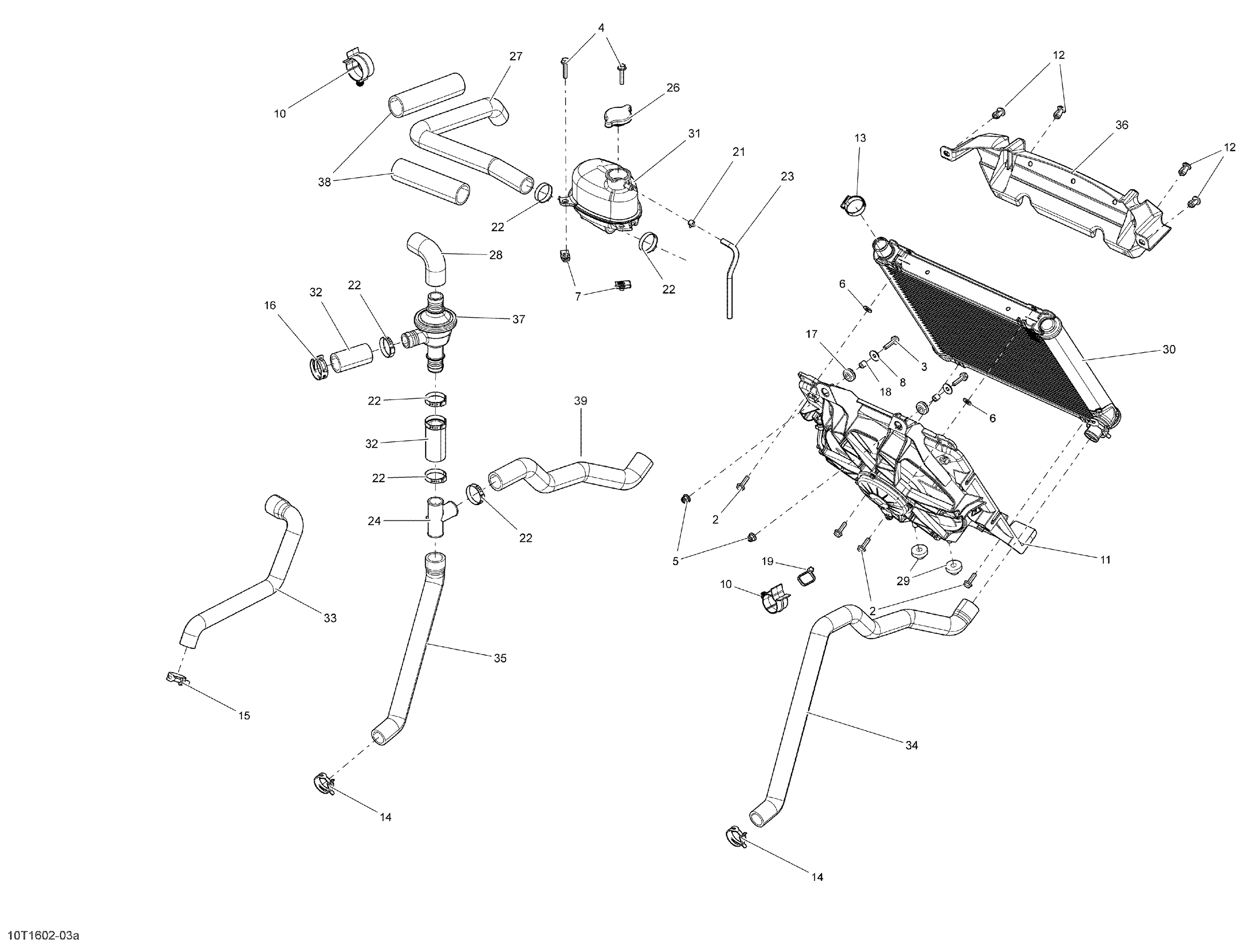 01  SYSTEME REFROIDISSEMENT TOUS LES MODELES POUR OUTLANDER 650 EFI 2016