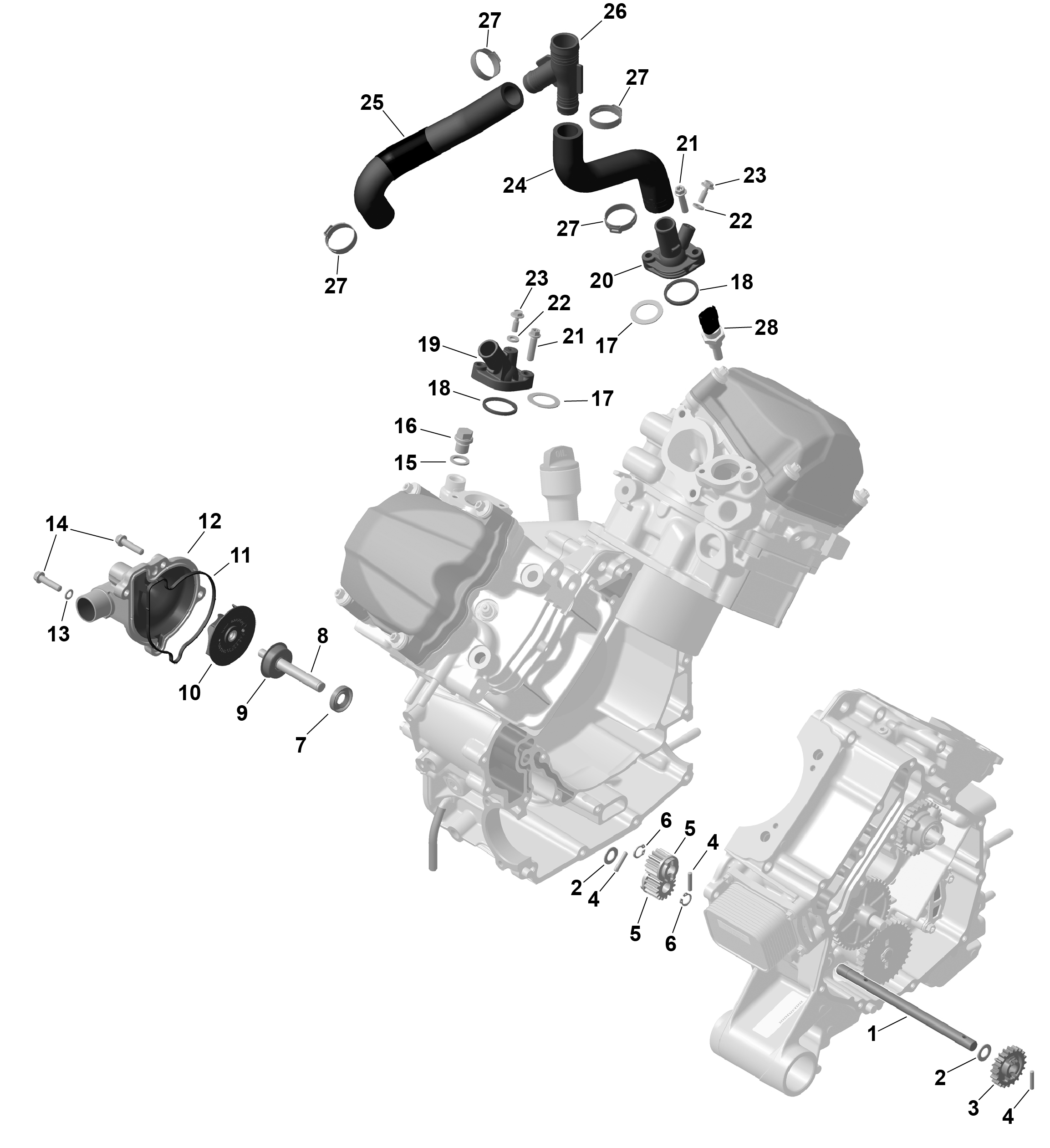 01  ROTAX REFROIDISSEMENT MOTEUR POUR MAVERICK TRAIL 1000 DPS SAS NOIR ETERNEL METALLIQUE 2025