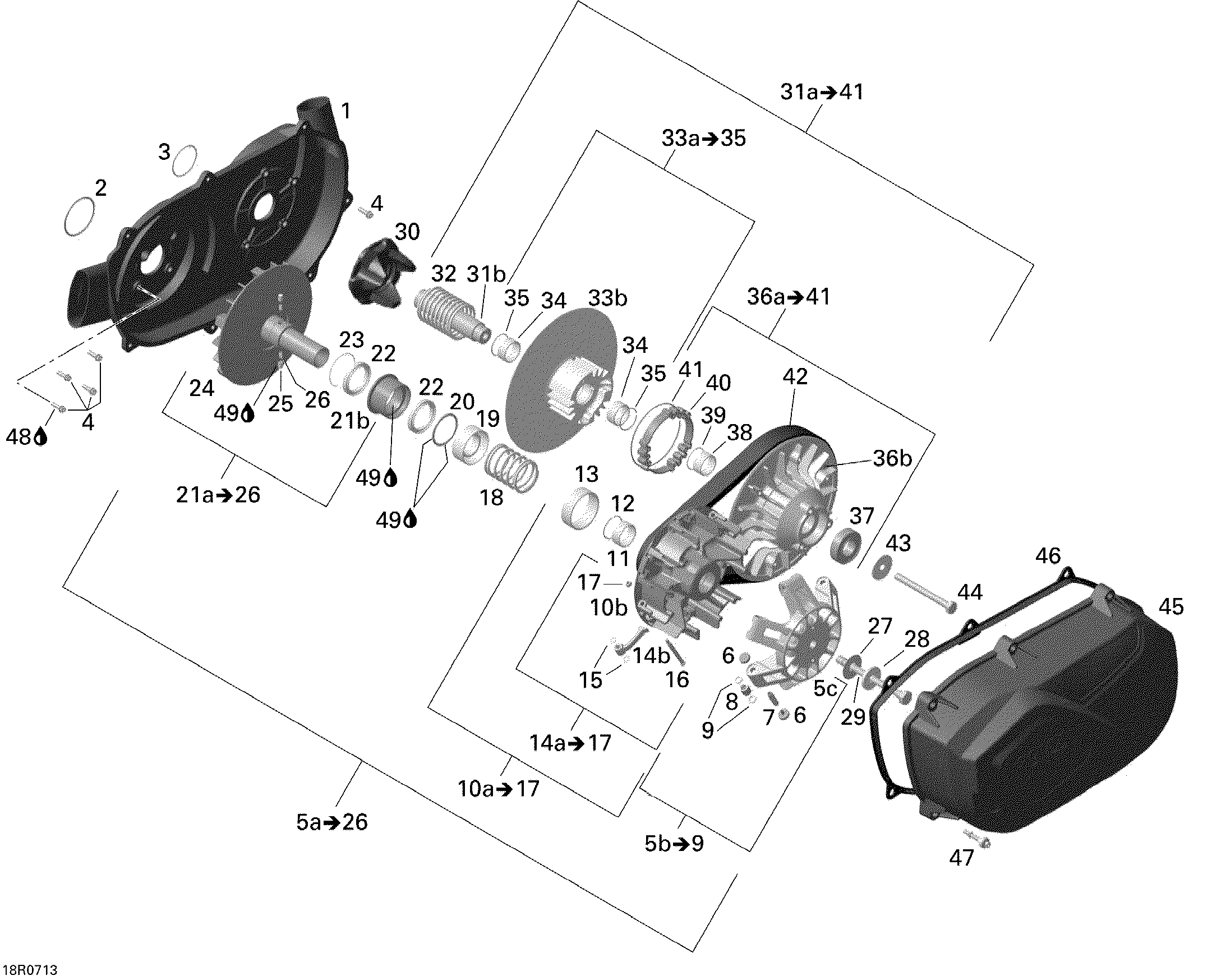 05  TRANSMISSION OUTLANDER 800EFI POUR OUTLANDER 800 ROUGE VIPERE 2007