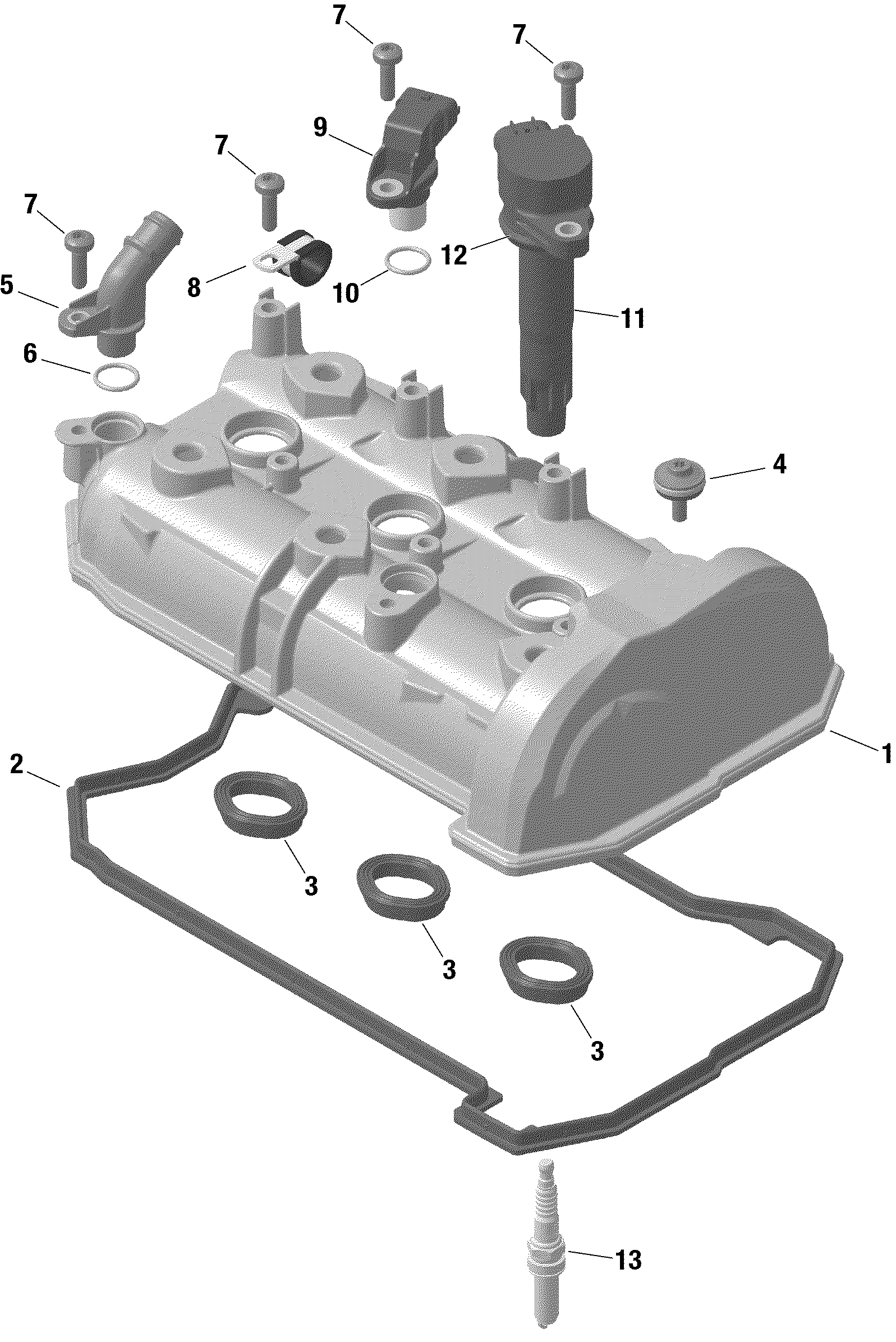 01  ROTAX COUVERCLE DE SOUPAPES POUR MAVERICK X3 MAX TURBO RR XRS BLEU EBLOUISSANT EPANO 2022