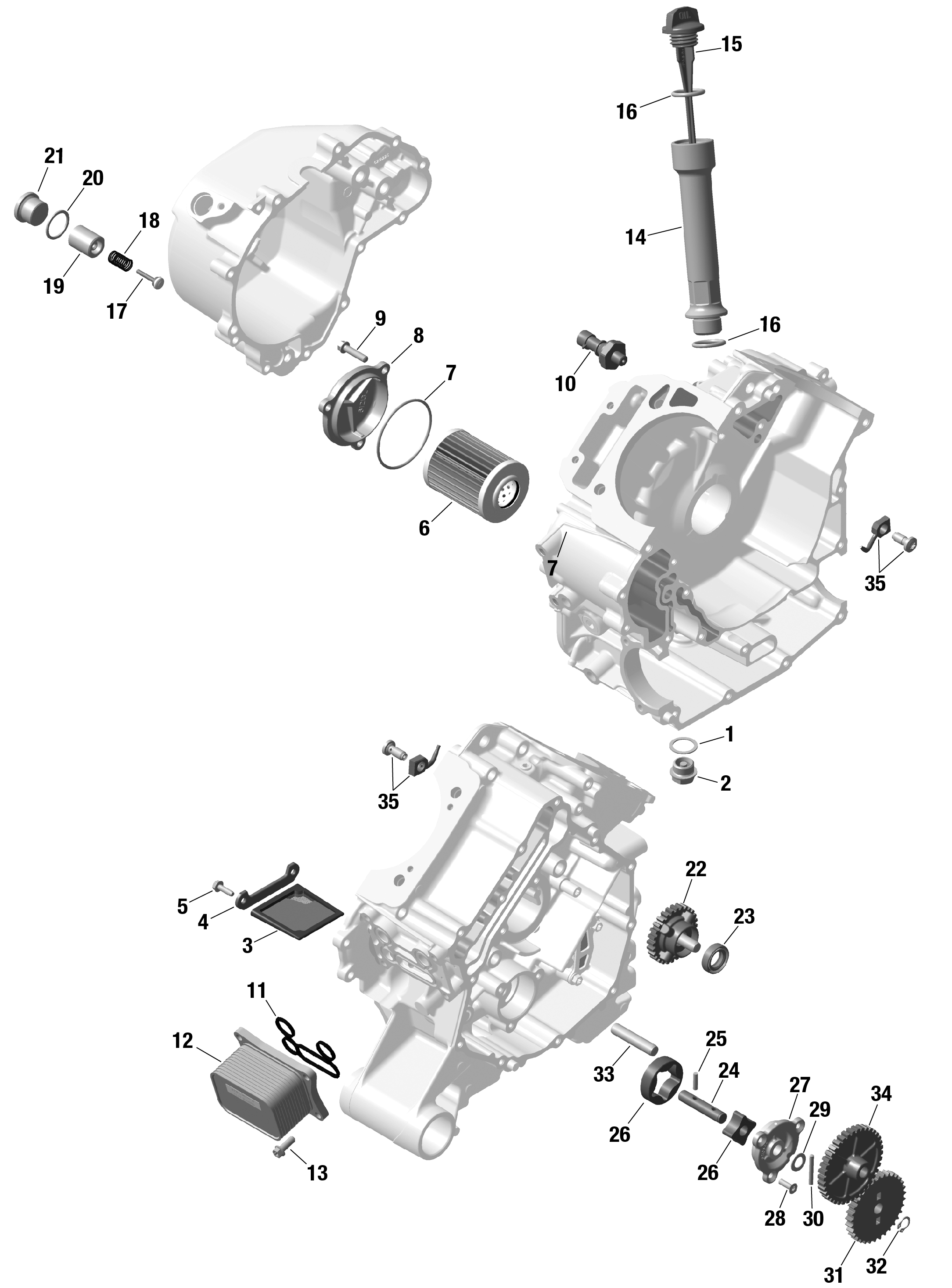 01  ROTAX LUBRIFICATION MOTEUR POUR TRAXTER 6X6 HD10 DPS VERT TUNDRA 2024