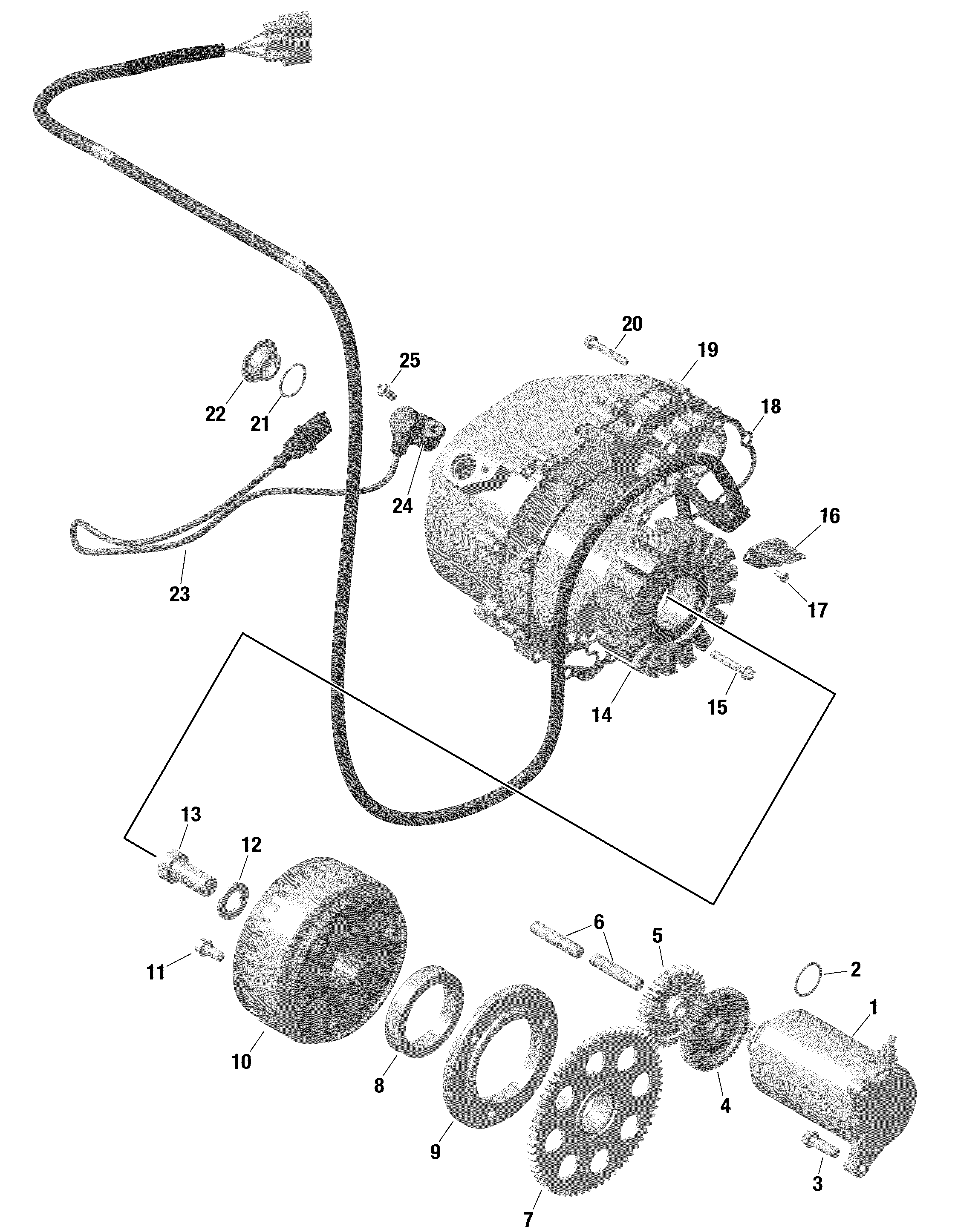 01  ROTAX MAGNETO ET DEMARREUR ELECTRIQUE POUR TRAXTER HD9 DPS VERT TUNDRA 2022