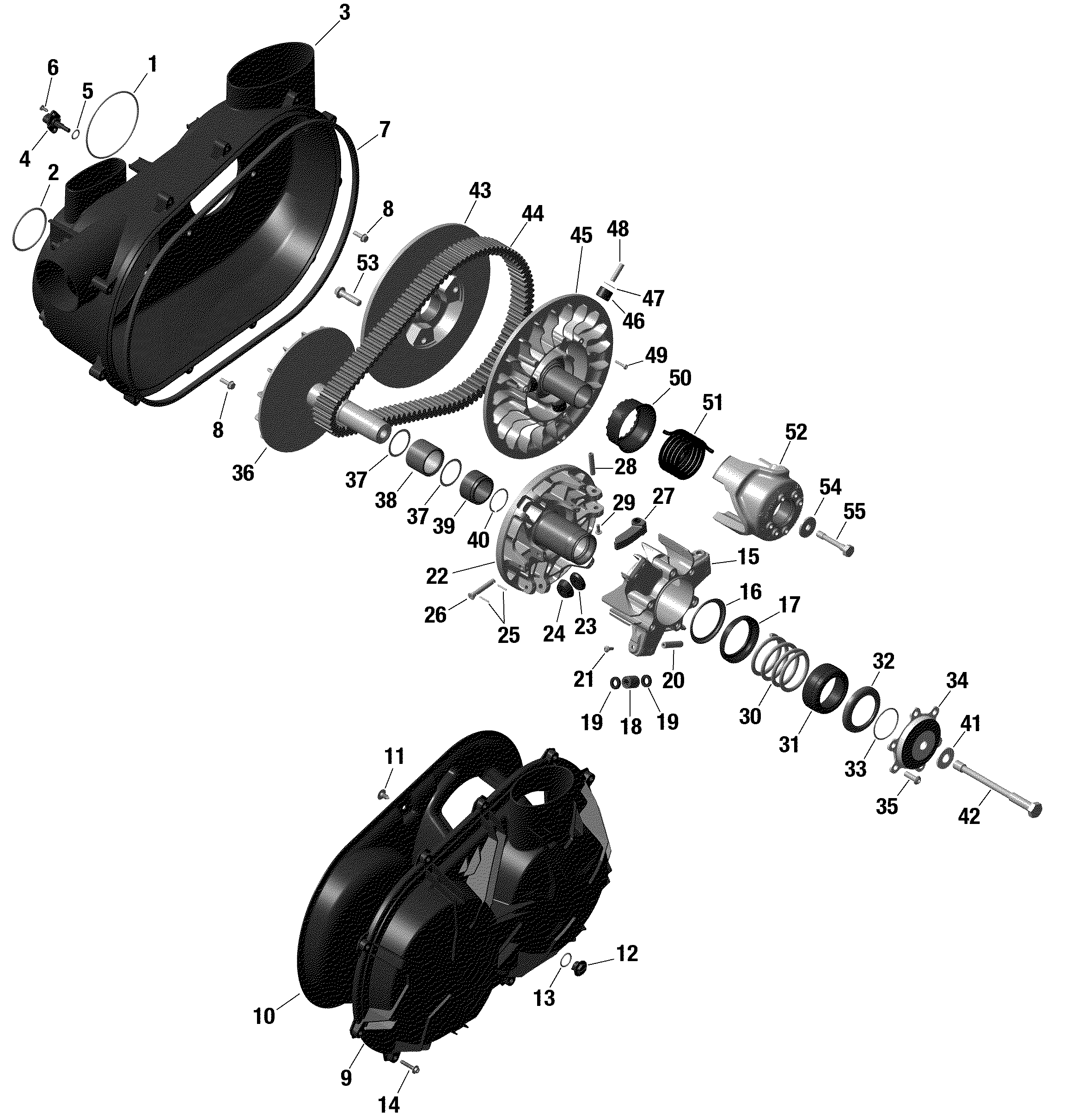 01  ROTAX TRANSMISSION TURBO RR POUR MAVERICK X3 MAX TURBO RR XRS BLEU EBLOUISSANT EPANO 2022