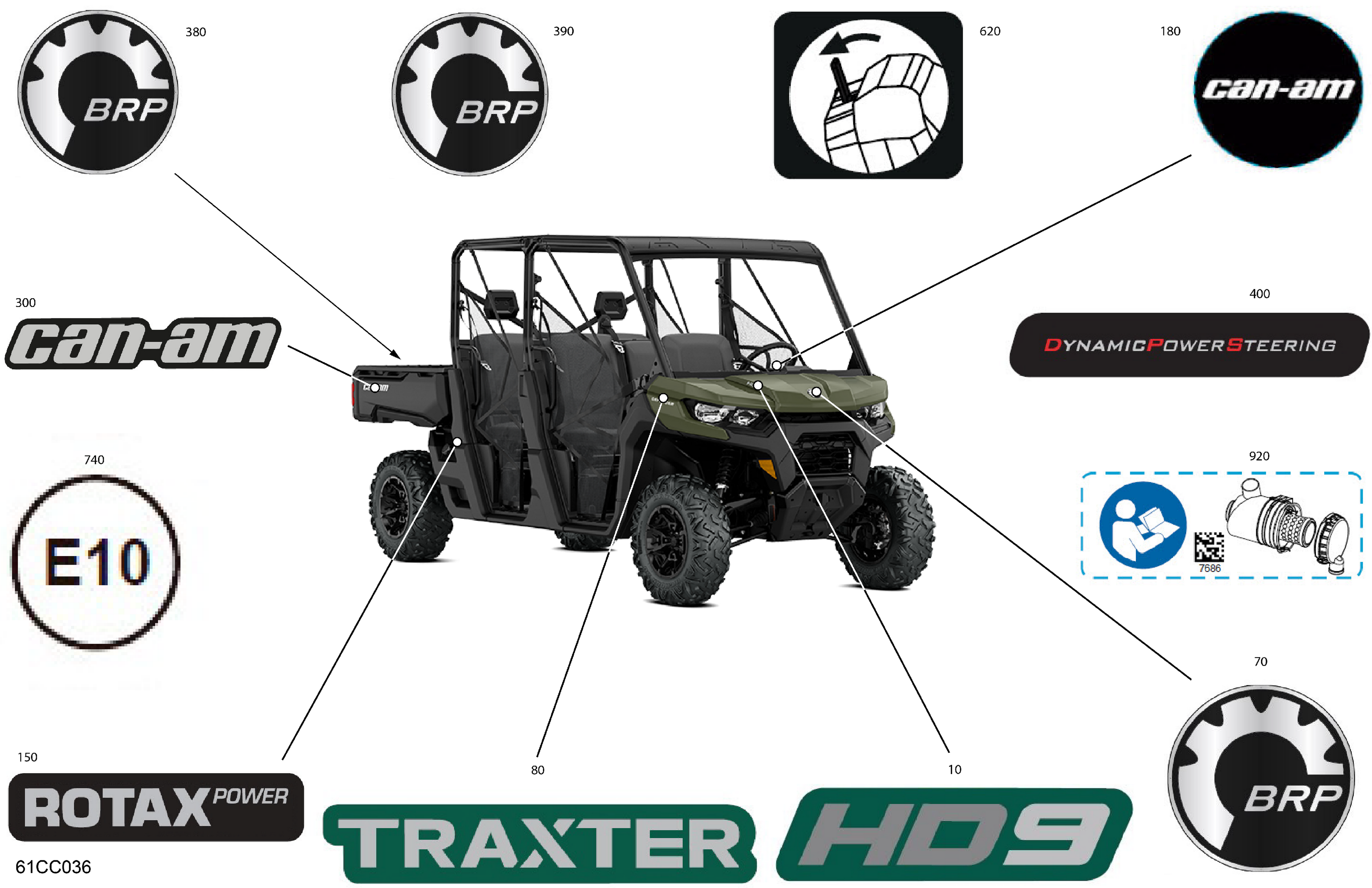 07  CARROSSERIE KITS DECOS POUR TRAXTER HD9 DPS VERT TUNDRA EPANO 2023