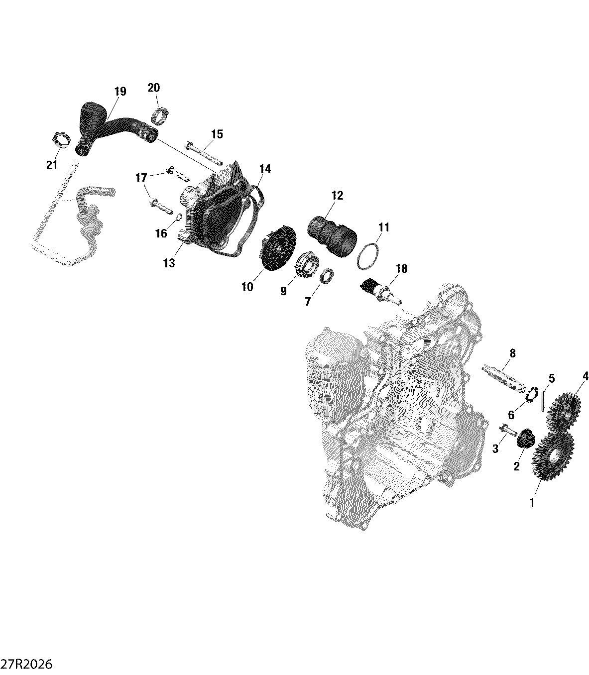 01  REFROIDISSEMENT MOTEUR POUR MAVERICK MAX TURBO R STD BLANC 2020