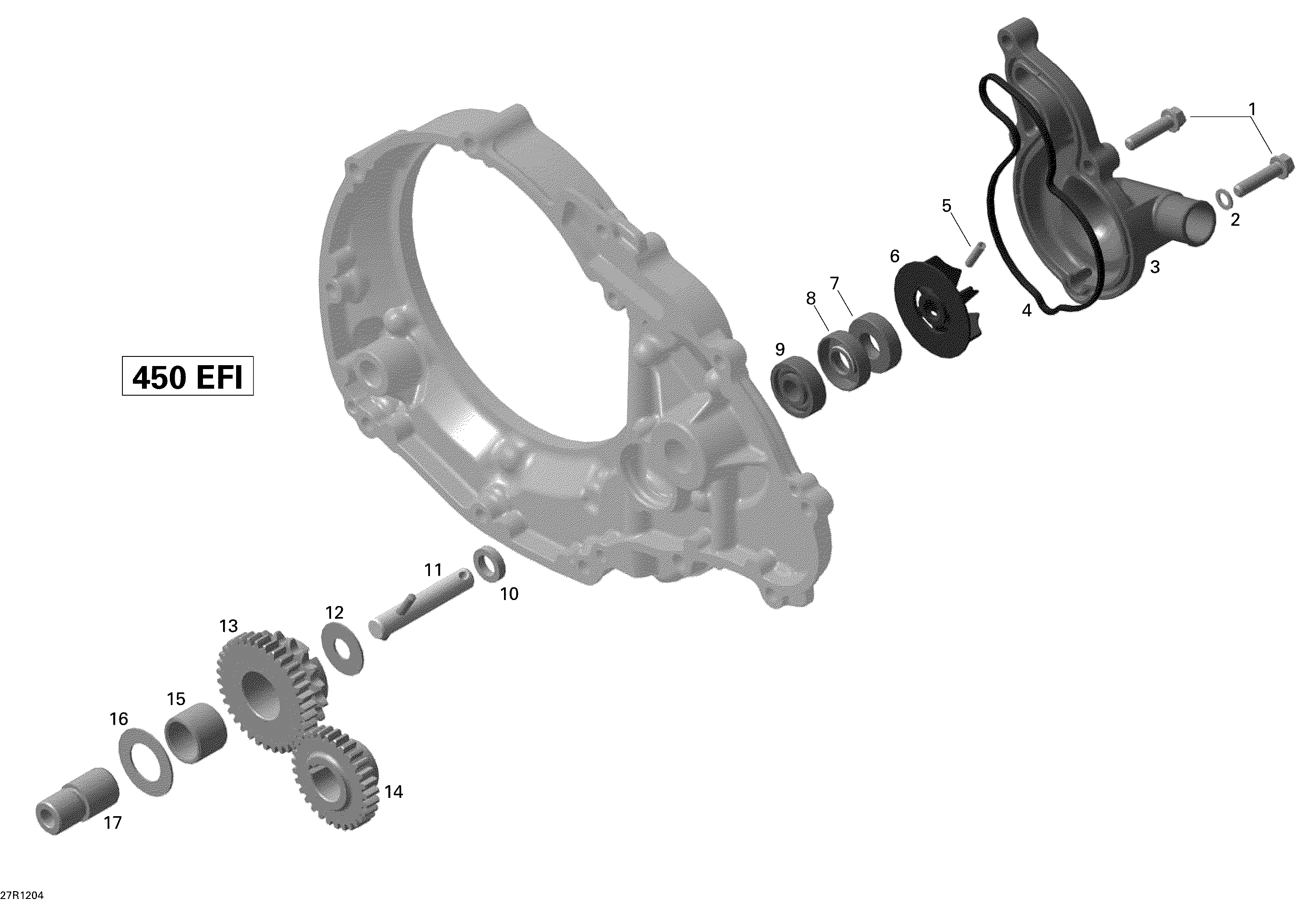 01  REFROIDISSEMENT MOTEUR POUR DS 450 2X4 XMX 5SP NOIR 2012