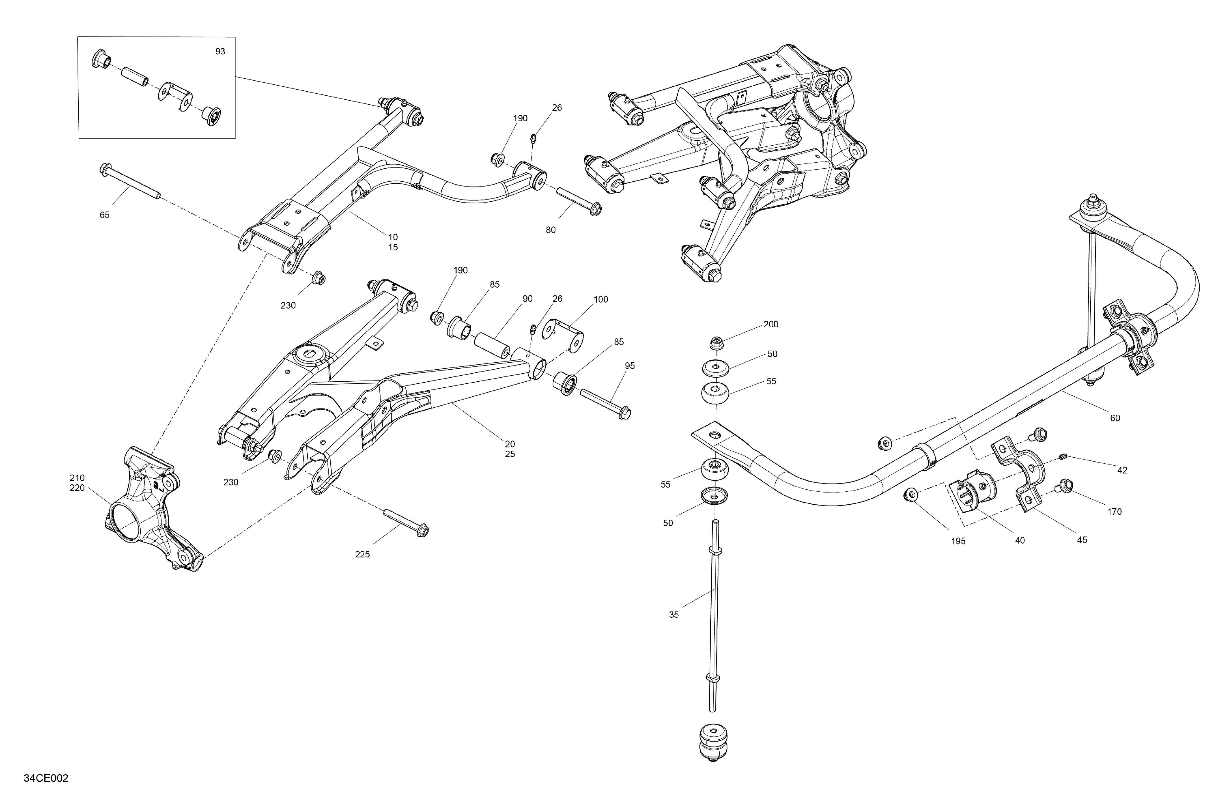 05  SUSPENSION COMPOSANTS ARRIERE POUR TRAXTER HD7 BASE VERT ESCADRON 2025