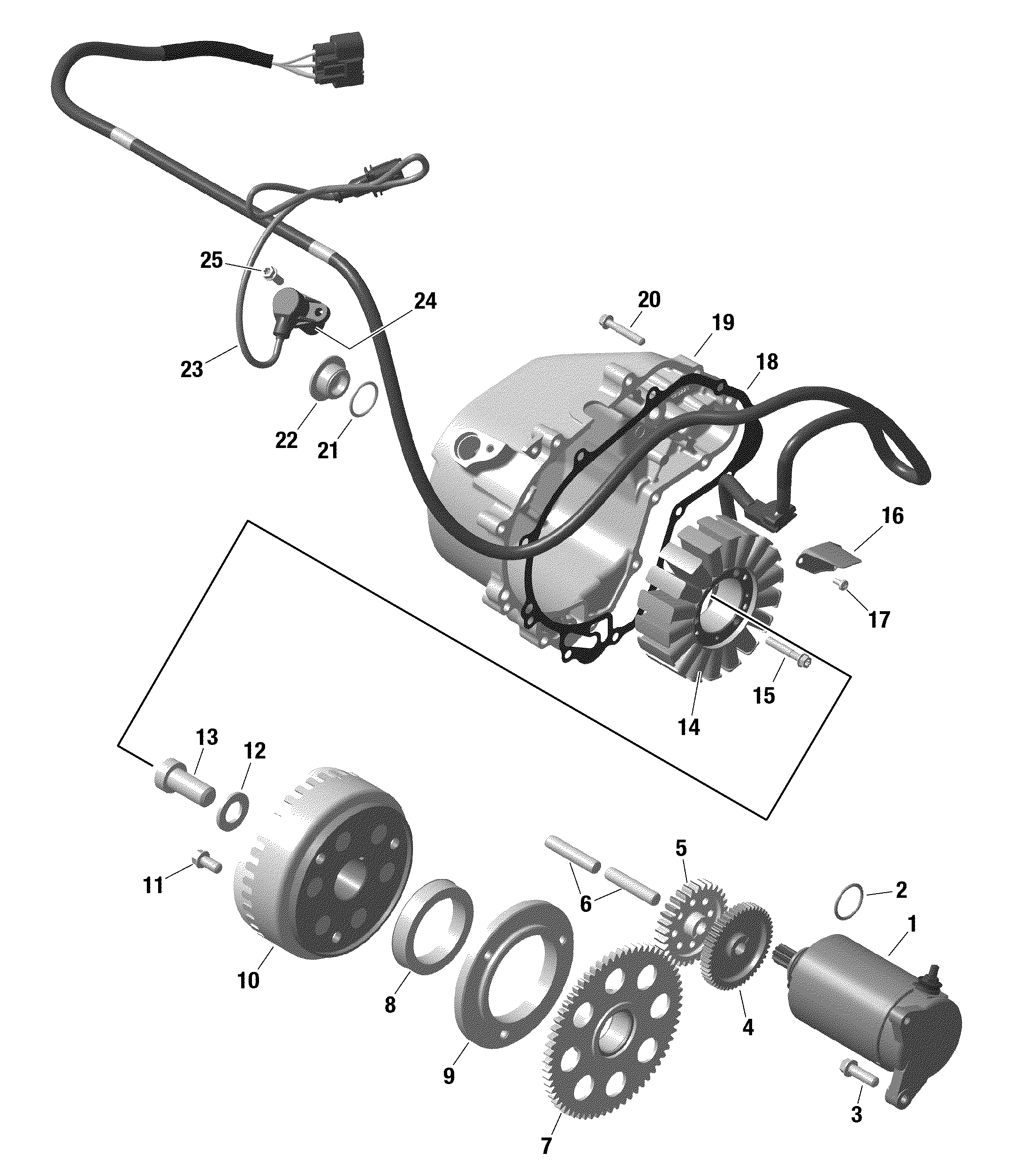 01  ROTAX MAGNETO ET DEMARREUR ELECTRIQUE POUR DEFENDER HD10 DPS JAUNE 2021