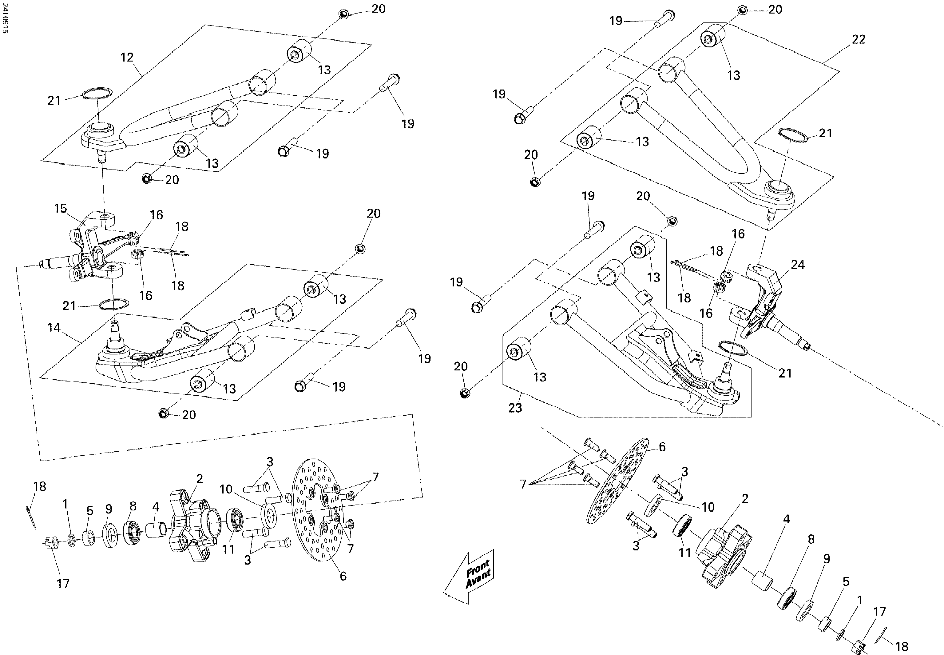 07  SUSPENSION AVANT POUR DS 250 2X4 JAUNE 2011