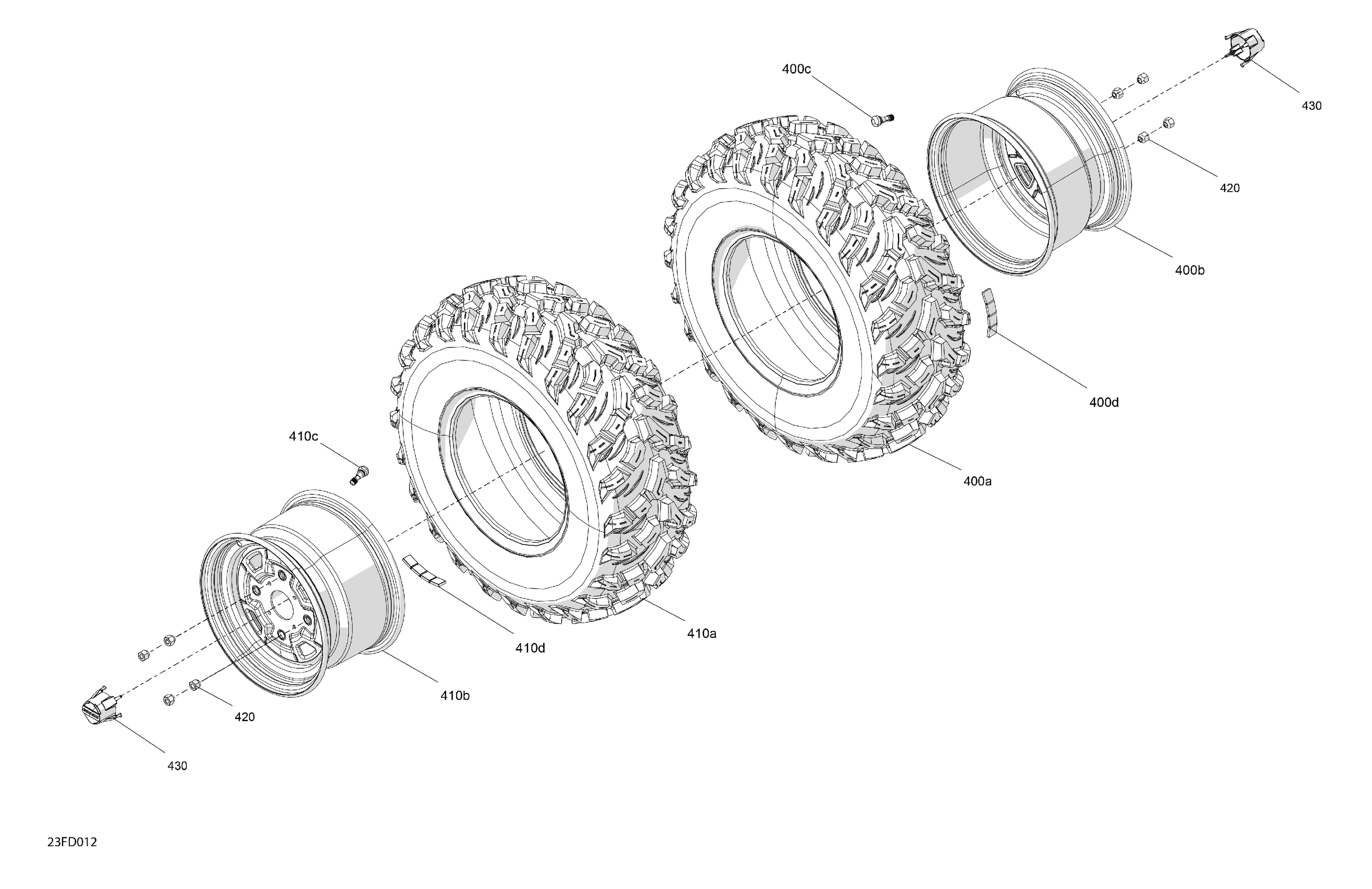 04  ENTRAINEMENT ROUES ARRIERE POUR OUTLANDER PRO HD5 STD LICHEN DU NORD 2024