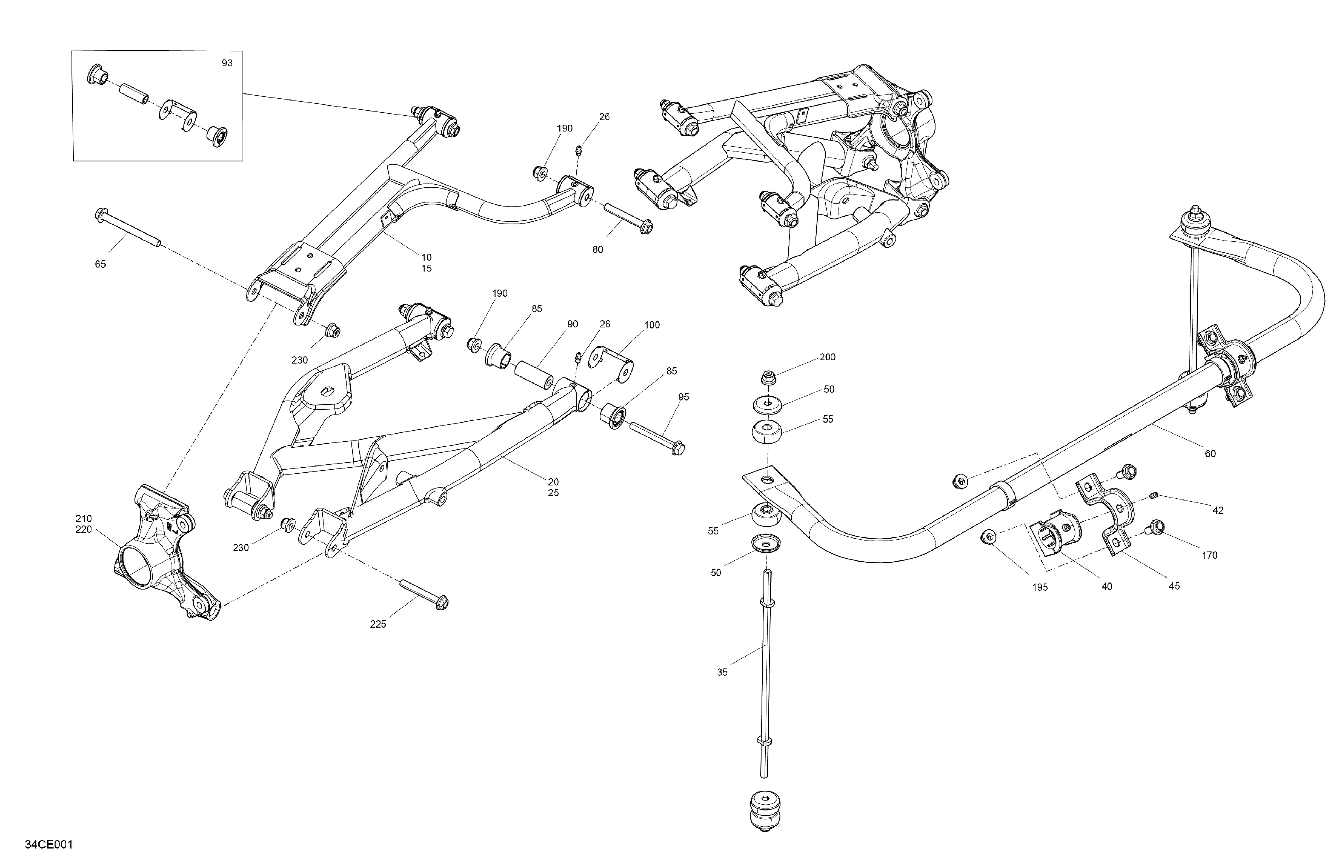 05  SUSPENSION COMPOSANTS ARRIERE POUR TRAXTER 6X6 HD10 DPS VERT ESCADRON 2025