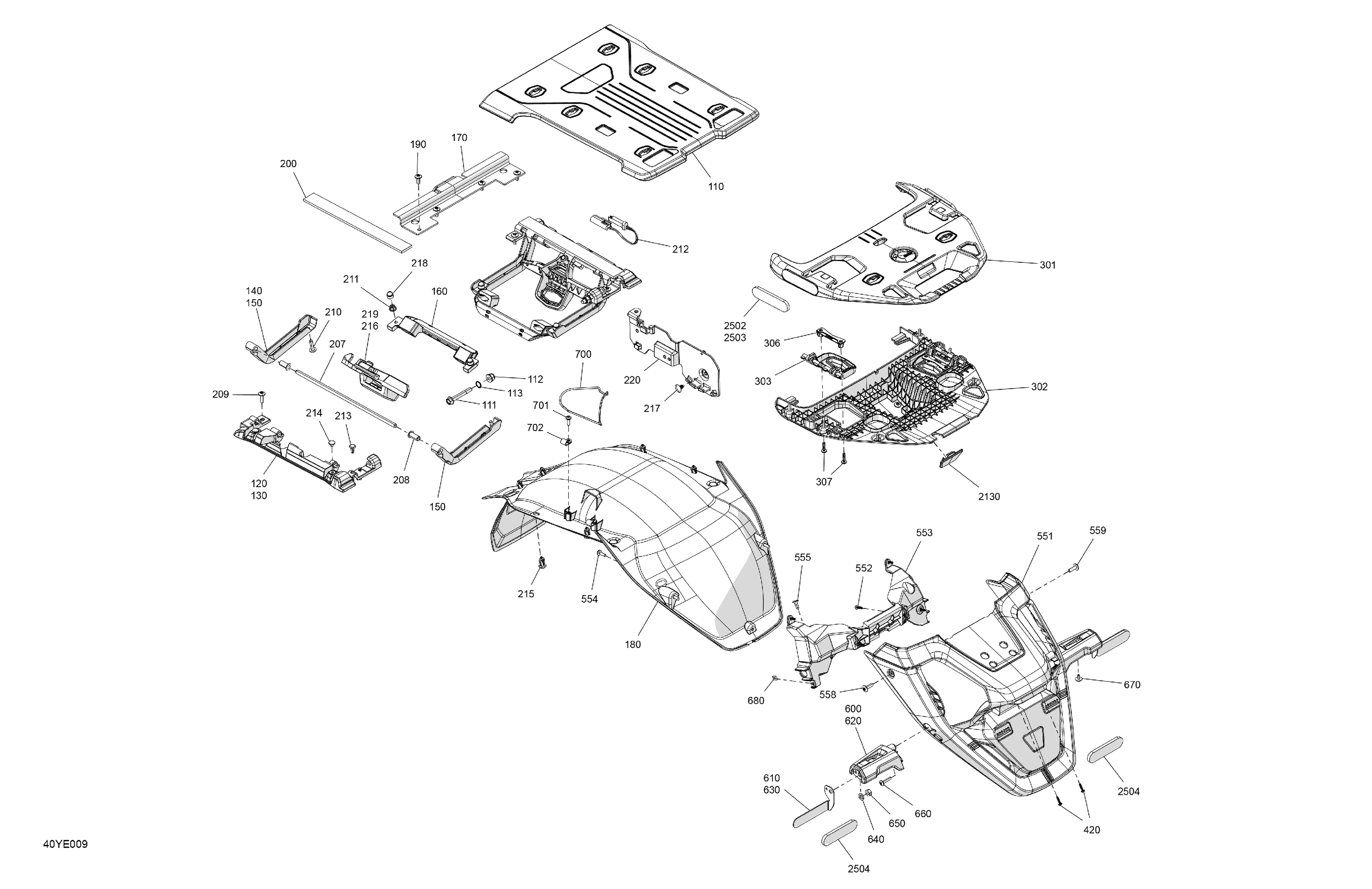 07  CARROSSERIE STRUCTURE DE CHARGEMENT ET AILES ARRIERE POUR CANYON SE6 SILVER STERLING METALLIC 2025