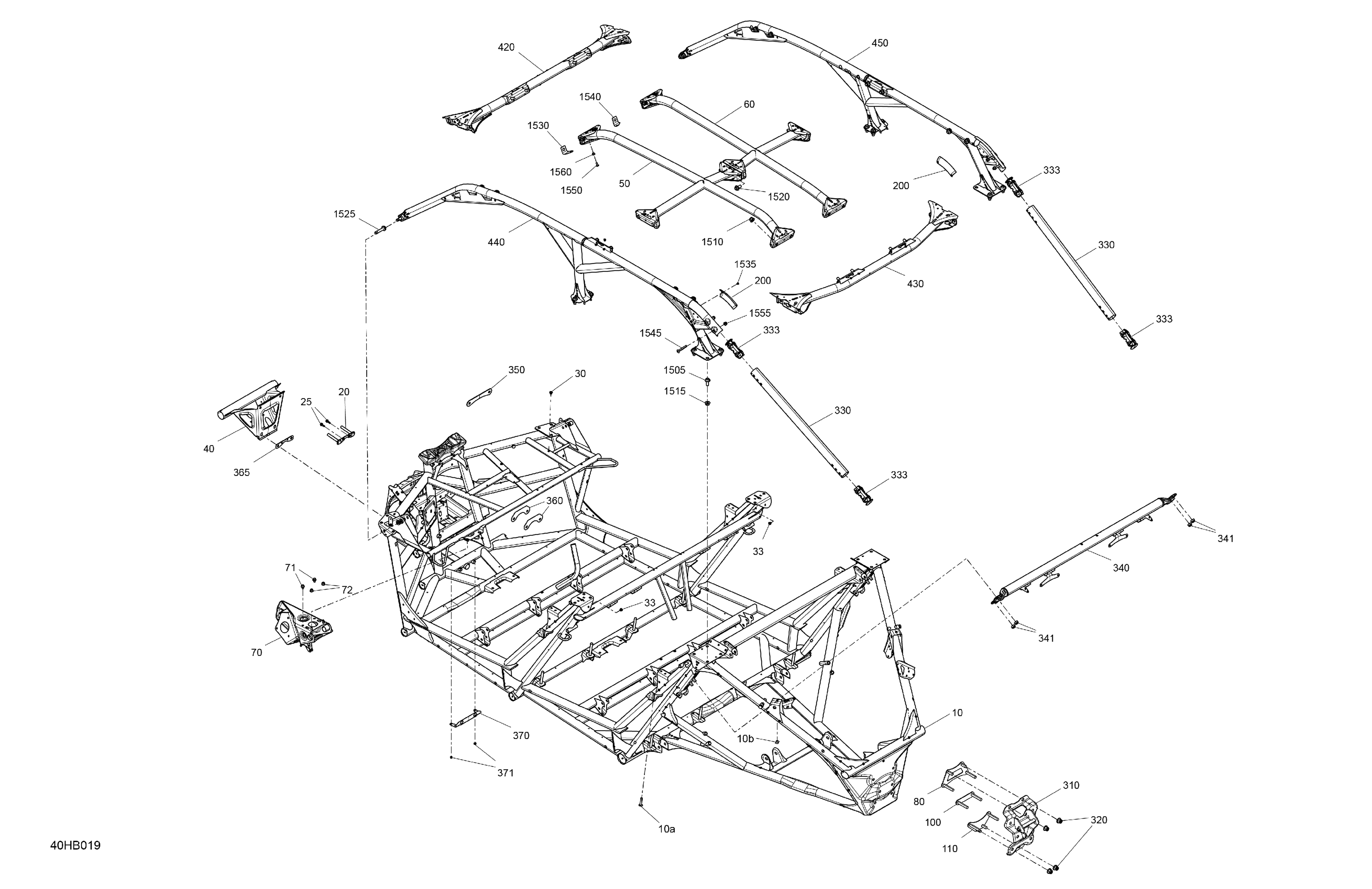 06  CHASSIS SYSTEME POUR MAVERICK X3 MAX TURBO RR XRS BLEU EBLOUISSANT EPANO 2022