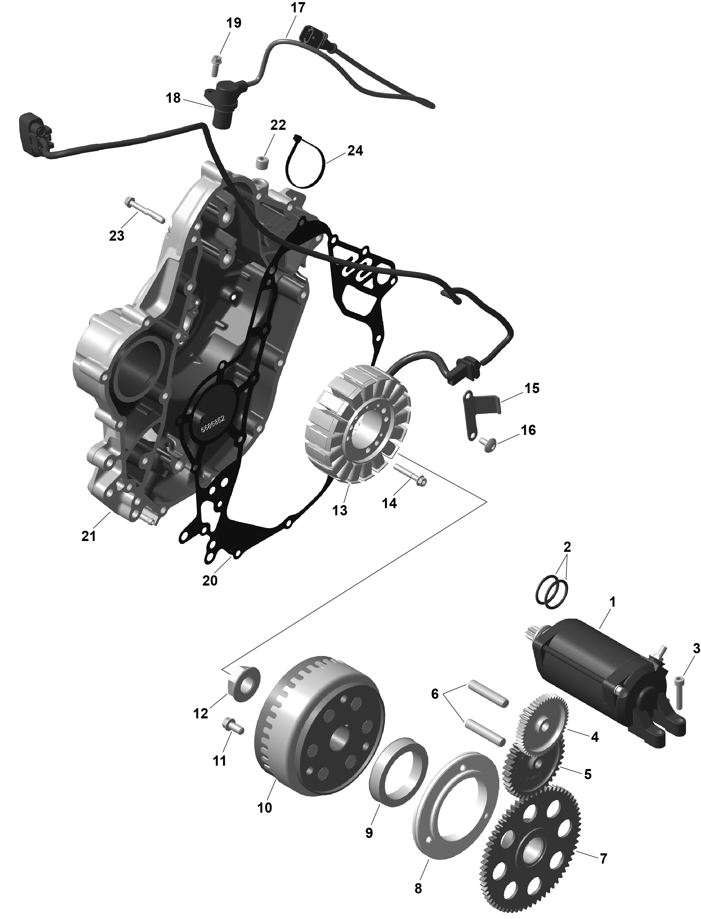 01  ROTAX DEMARREUR MAGNETO ET ELECTRIQUE POUR OUTLANDER MAX DPS 1000R 2025