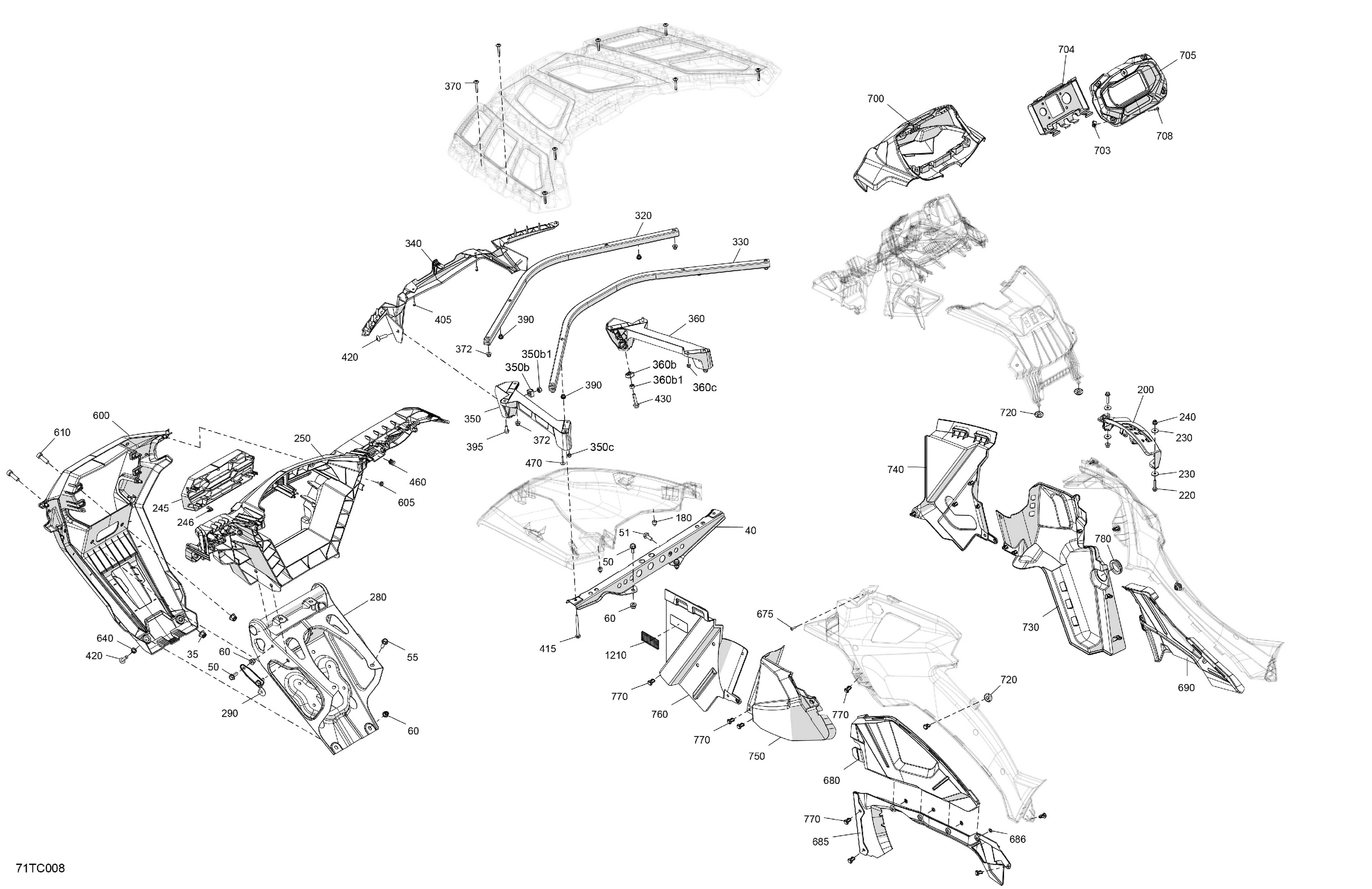 07  CARROSSERIE PARTIE AVANT POUR OUTLANDER MAX XT 650 CAMO 2023