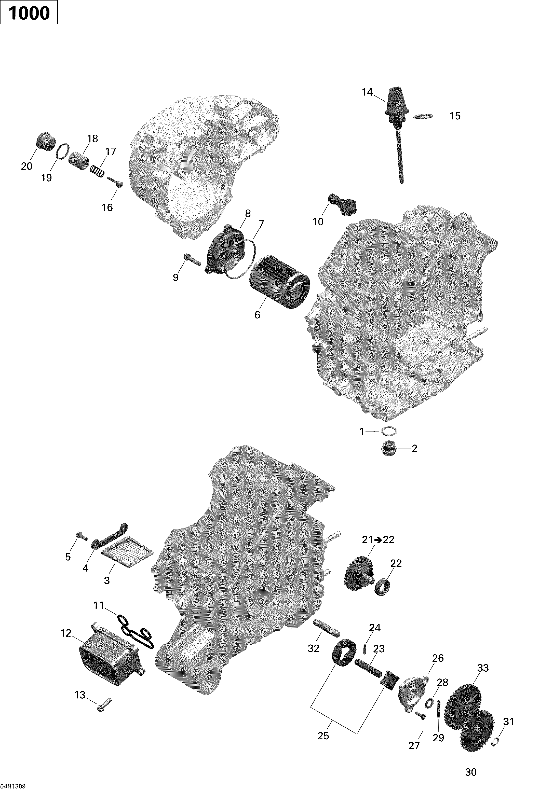 01  LUBRIFICATION DU MOTEUR POUR OUTLANDER MAX XTP NOIRJAUNE 2013