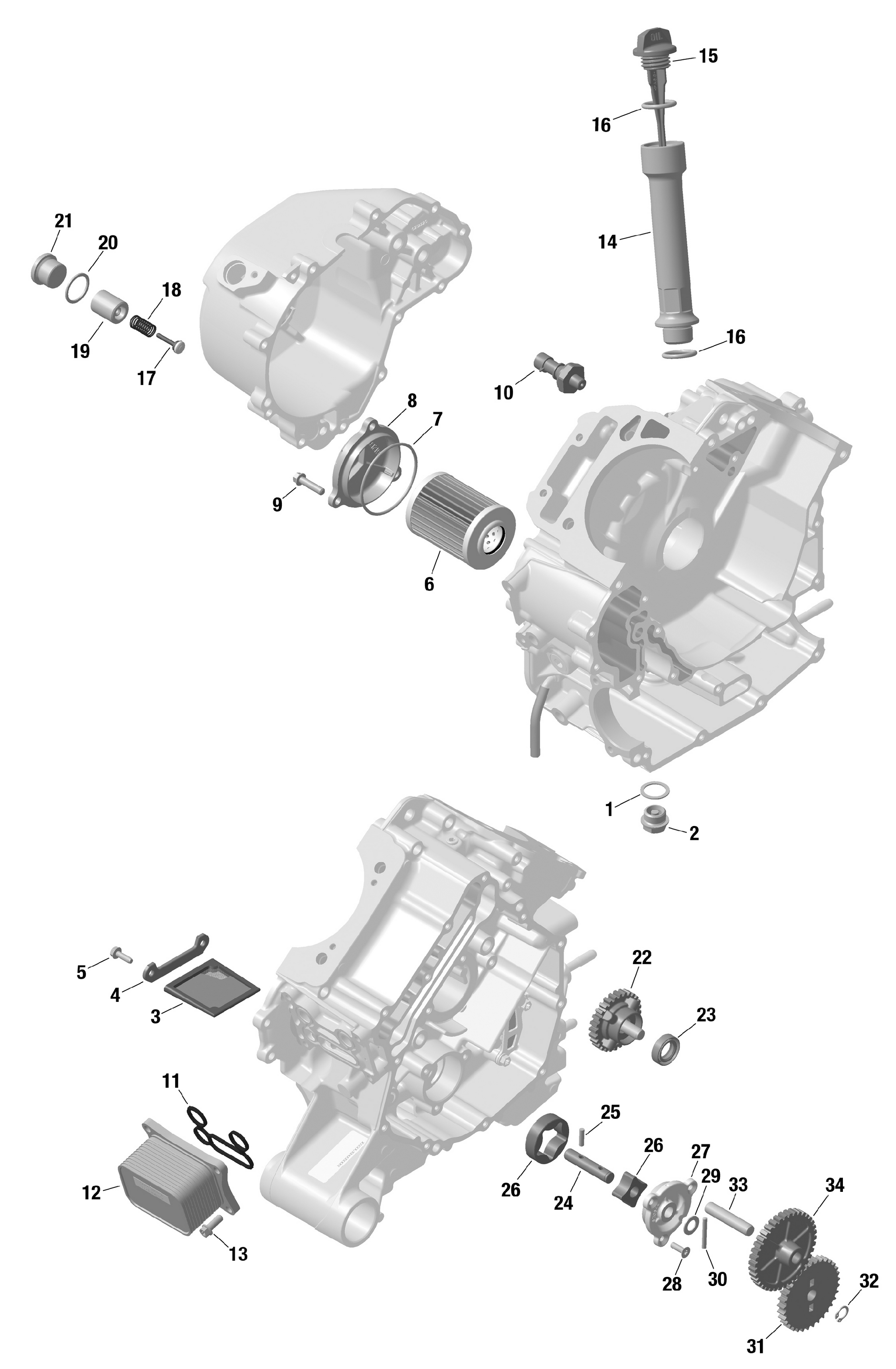 01  ROTAX LUBRIFICATION MOTEUR POUR MAVERICK R 996NT XRS NOIR ETERNEL METALLIQUE 2024