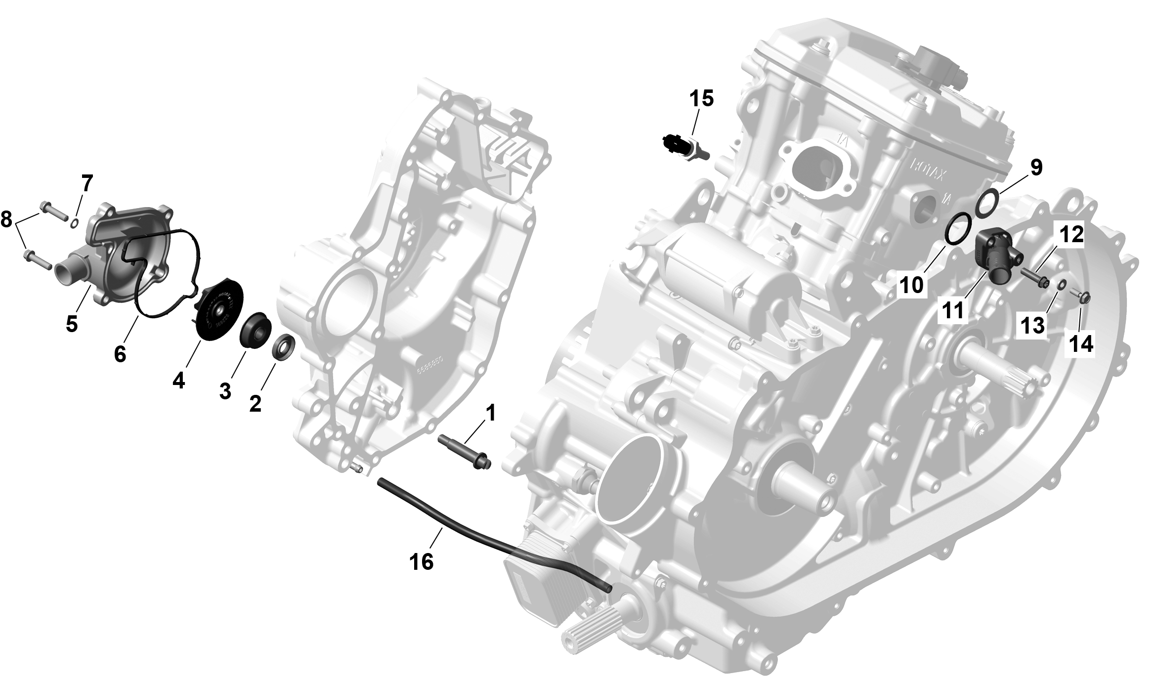 01  ROTAX REFROIDISSEMENT MOTEUR POUR MAVERICK TRAIL 700 BASE CATALYST GRAY 2024