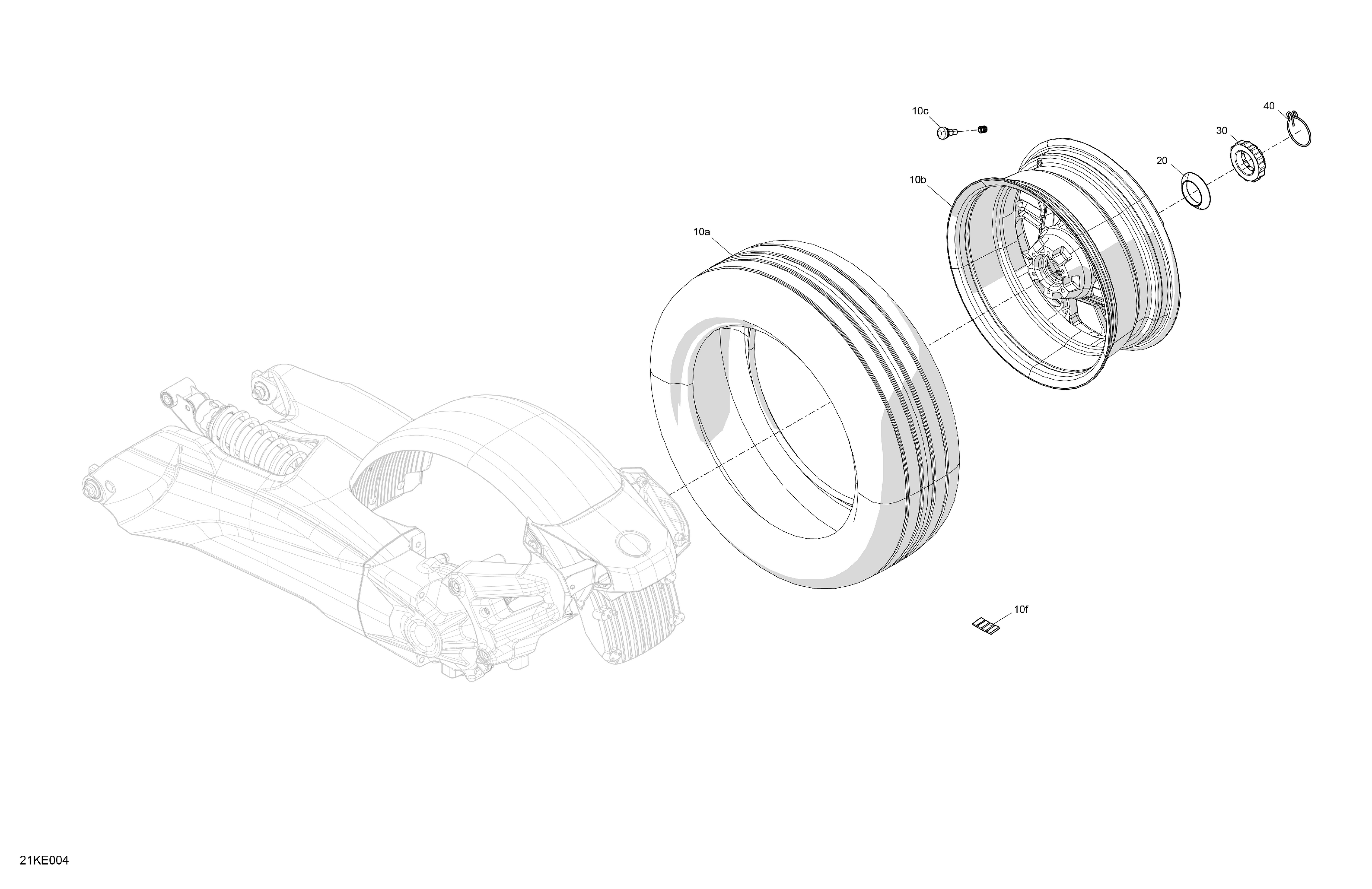 04  ENTRAINEMENT ROUE ARRIERE POUR RYKER 600 ACE CVT DEEP BLACK 2025