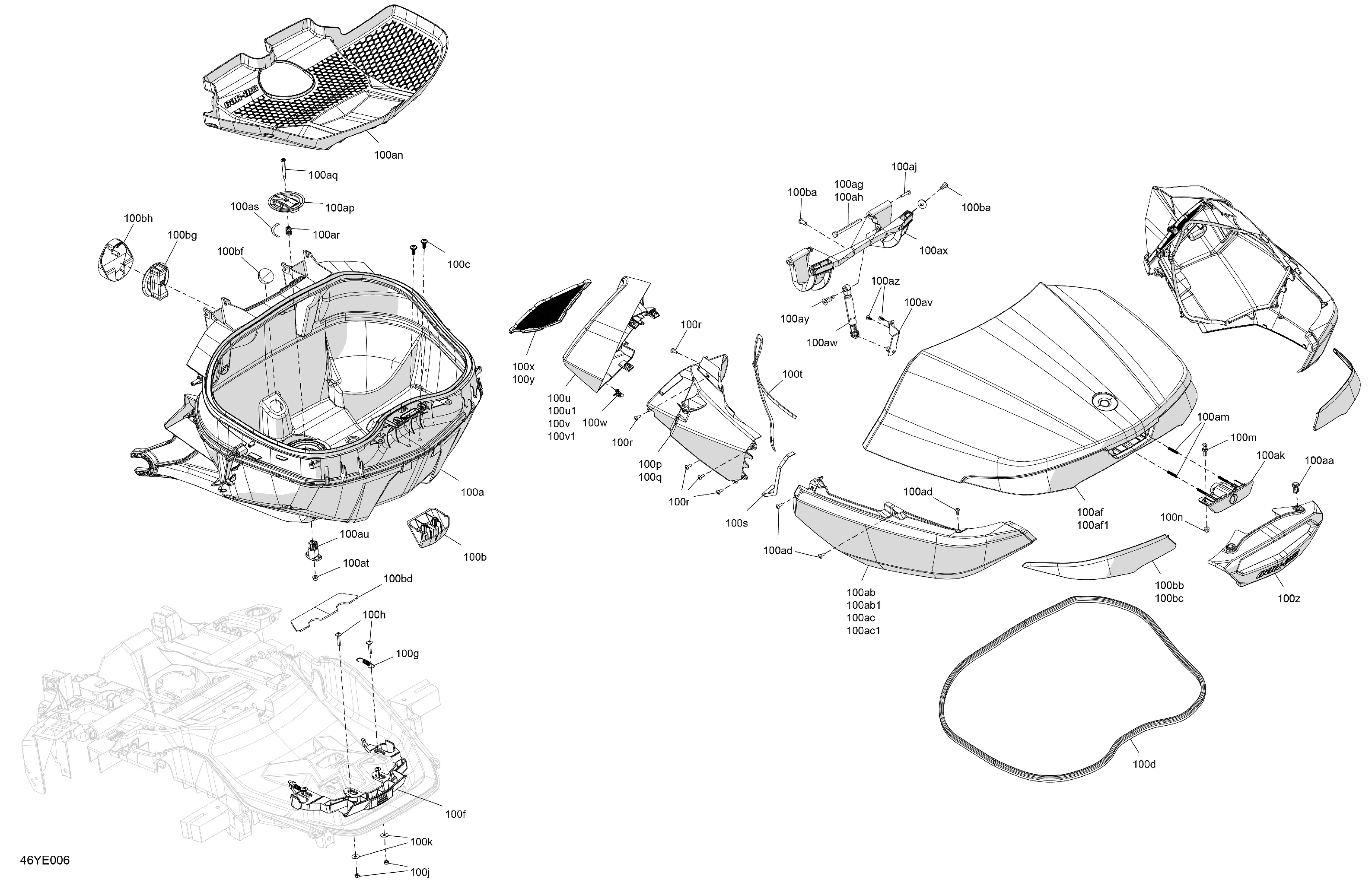 07  CARROSSERIE BOITE DE CHARGEMENT SUPERIEURE POUR SPYDER RT SPECIAL EDITION SEA TO SKY SE6 DUSK 2025