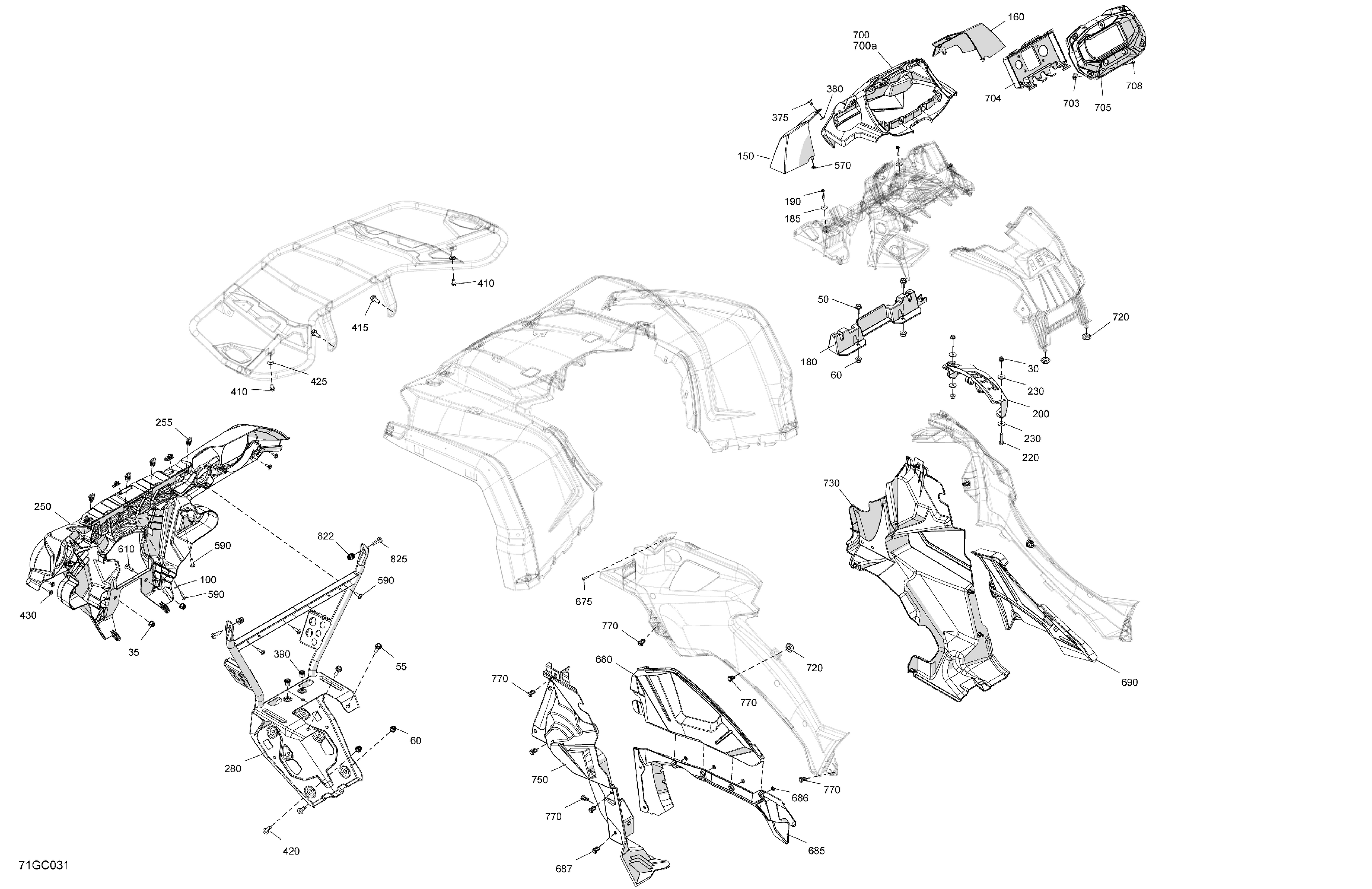 07  CARROSSERIE PARTIE AVANT POUR OUTLANDER XU 570 VERT TUNDRA 2023