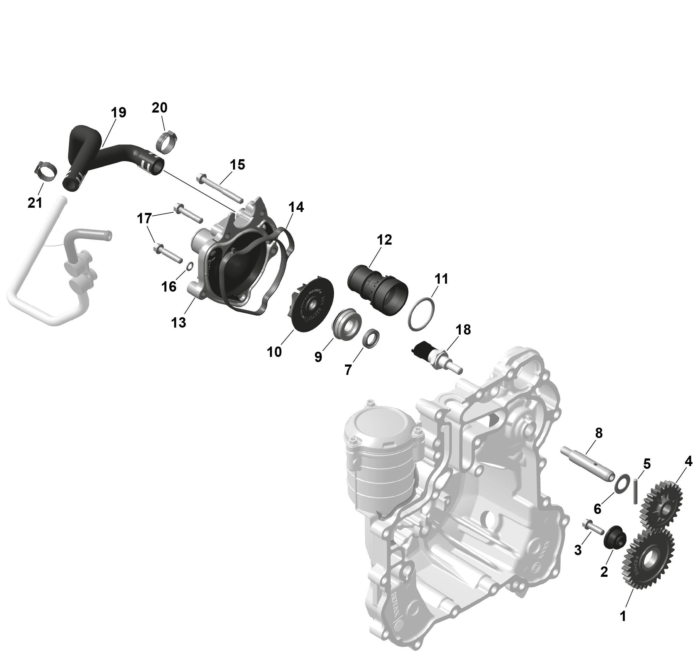 01  ROTAX REFROIDISSEMENT MOTEUR POUR MAVERICK MAX TURBO RR XRS SAS ROUGE INTENSE 2025